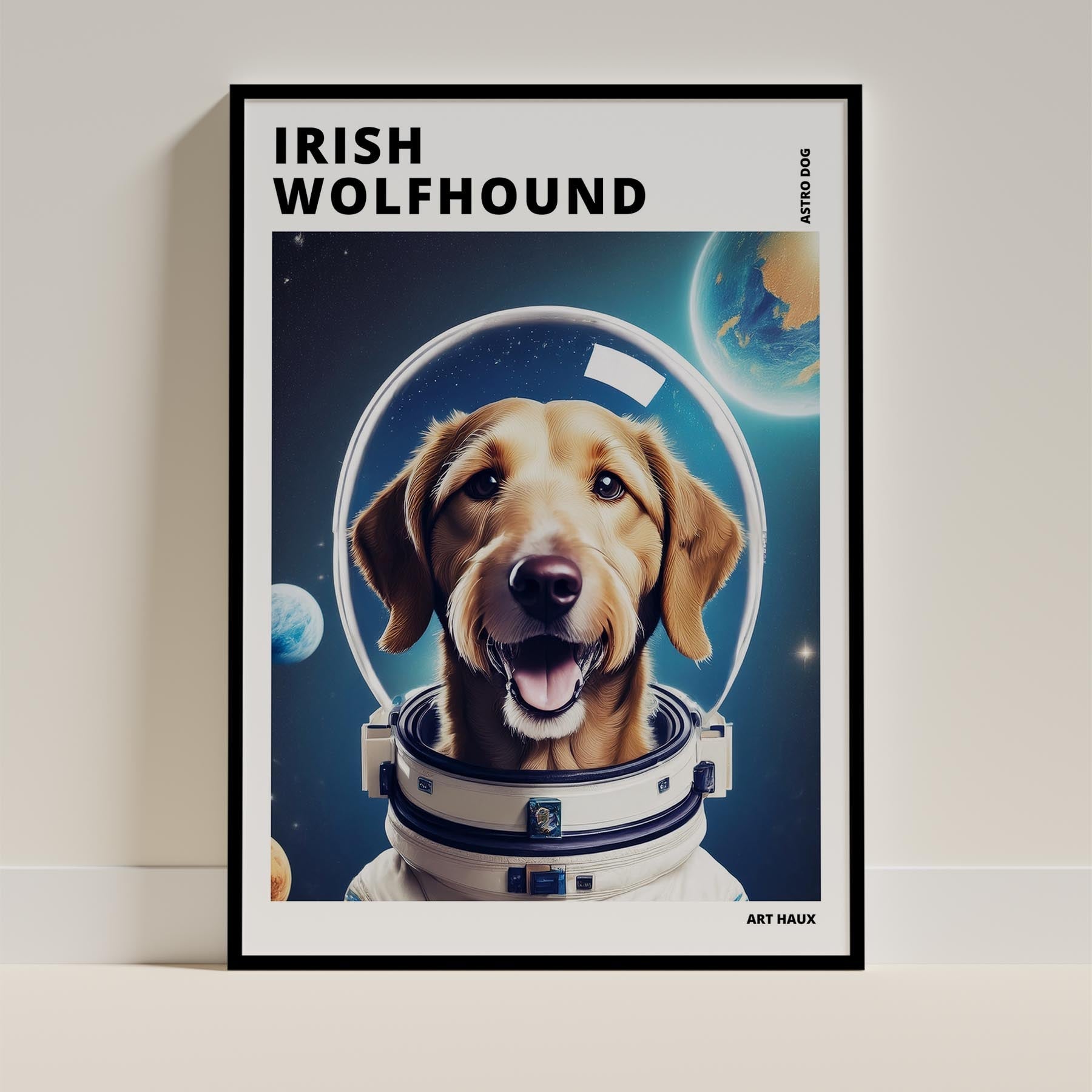 Irish Wolfhound Astronaut Dog Series with Text Astro Dog image 11