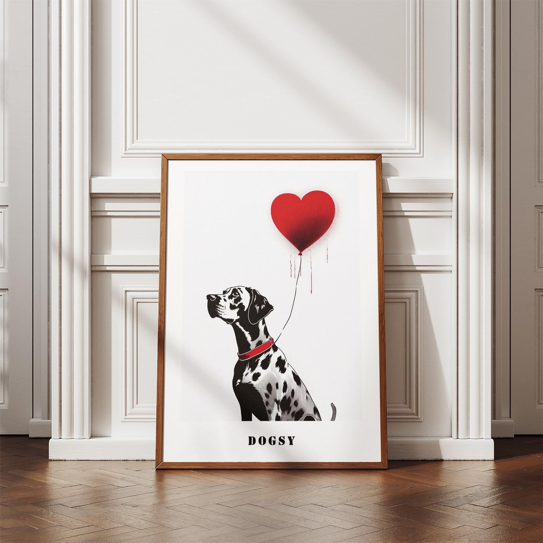 Dalmatian DOGSY Series inspired by the Art of Banksy with text Dogsy image 4