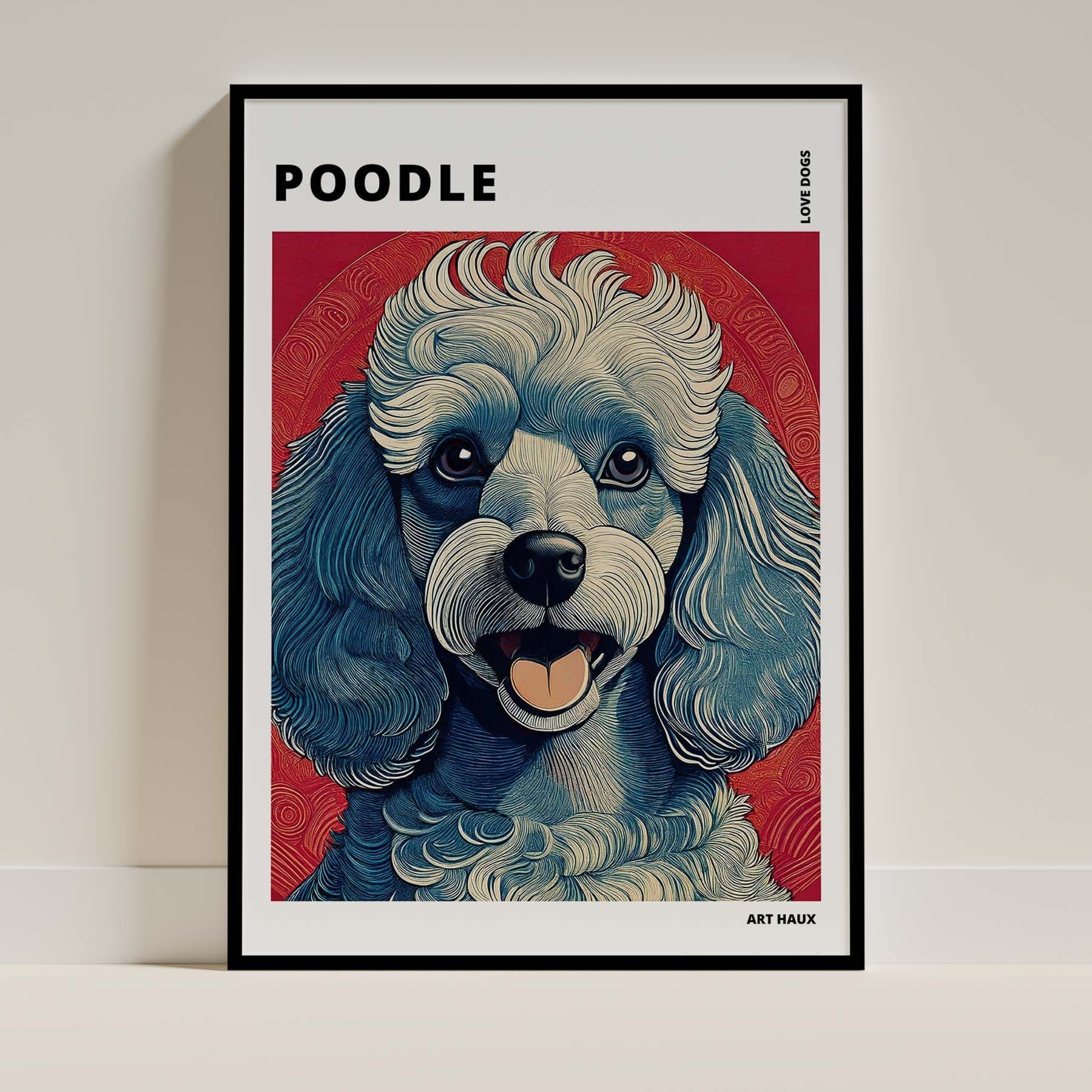 Poodle Hokusai Japanese Inspired Dog Series with Text image 0