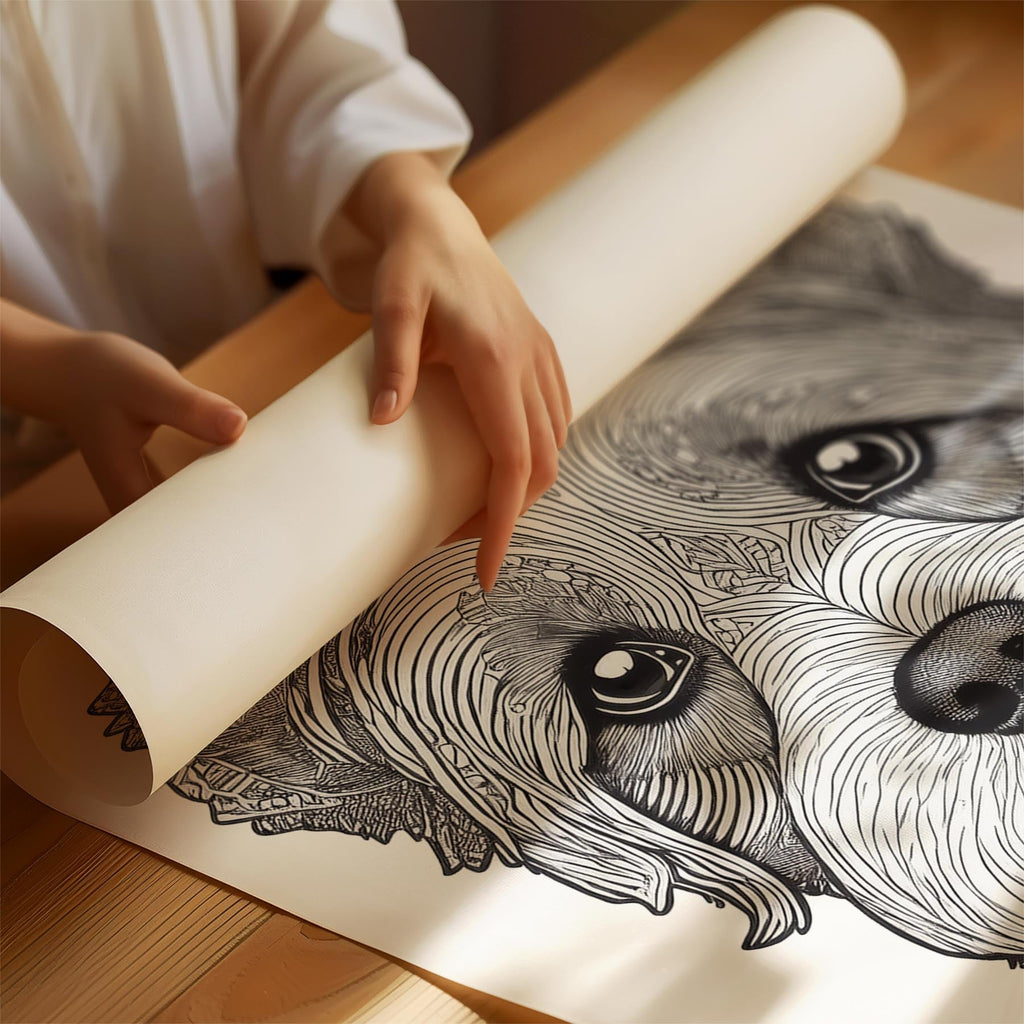 Yorkshire Terrier Mandala Black and White Dog Series image 1