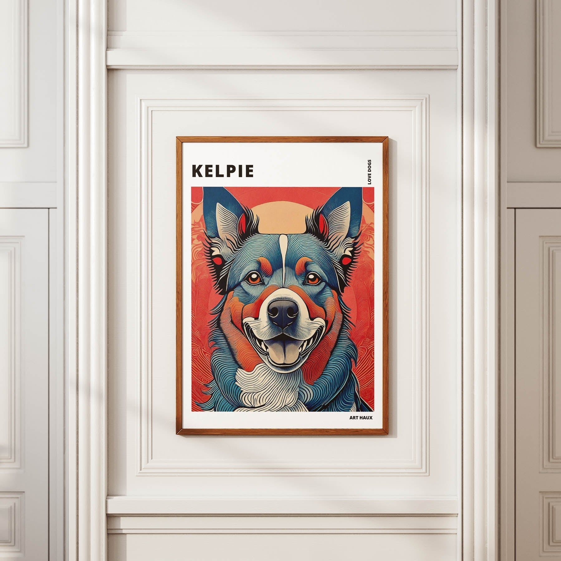 Kelpie Hokusai Japanese Inspired Dog Series with Text image 3