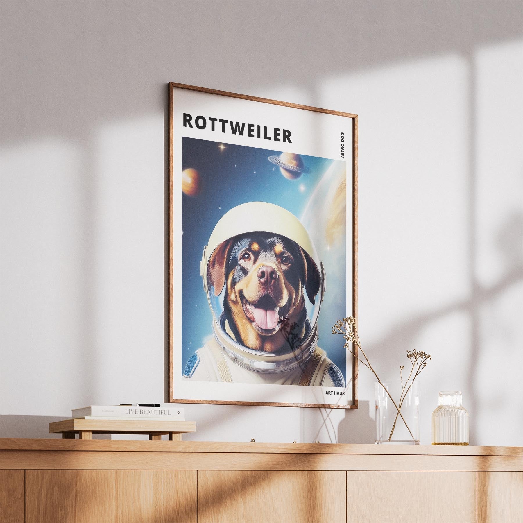 Rottweiler Astronaut Dog Series with Text Astro Dog image 5