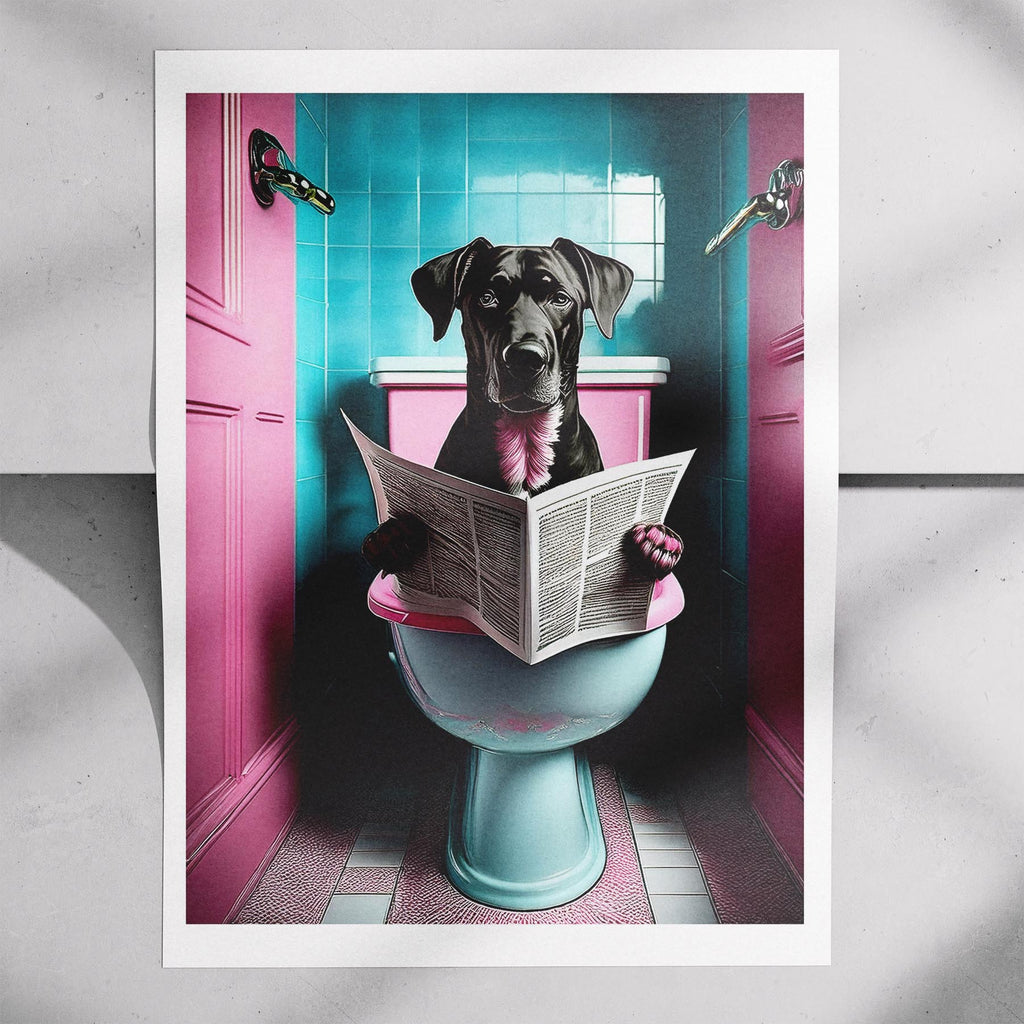 Rhoedesian Ridgeback Toilet Dogs PInk and Turquise image 7