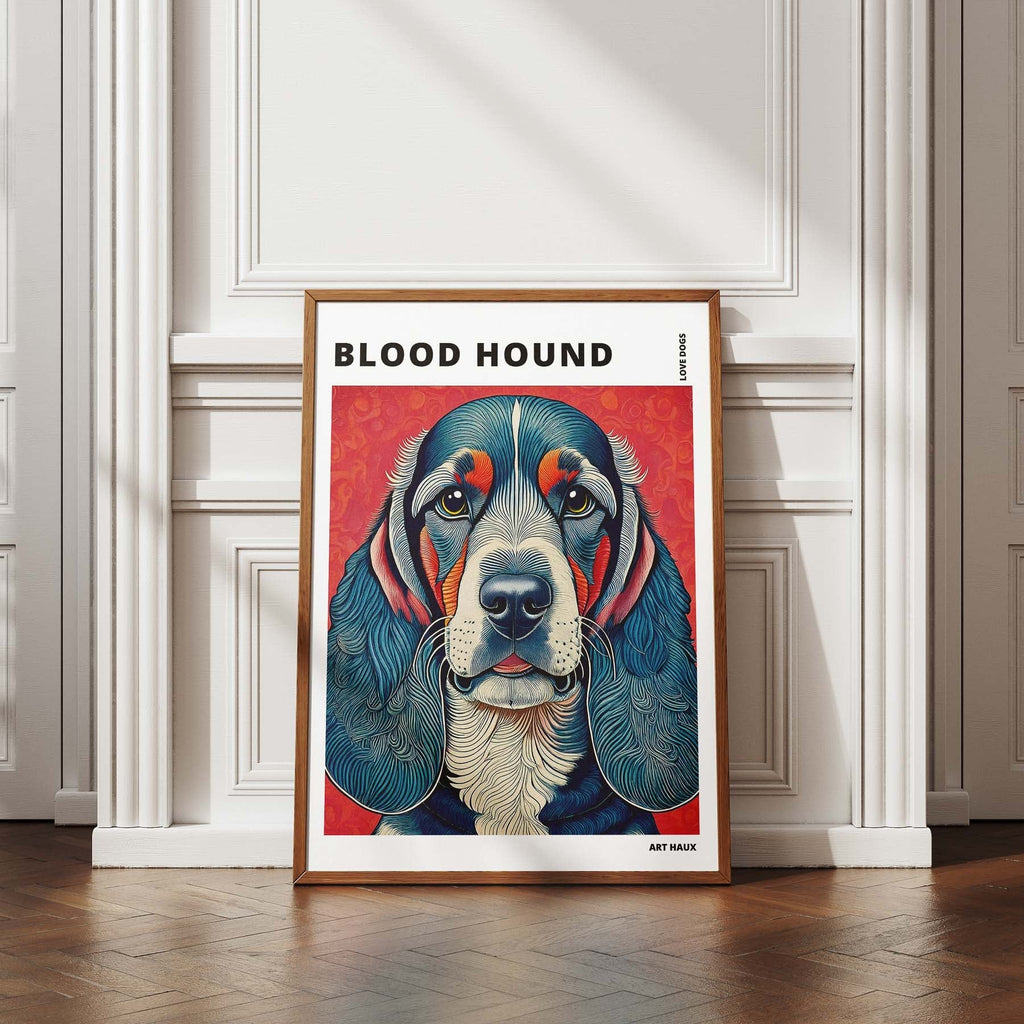 Bloodhound Hokusai Japanese Inspired Dog Series with Text image 4