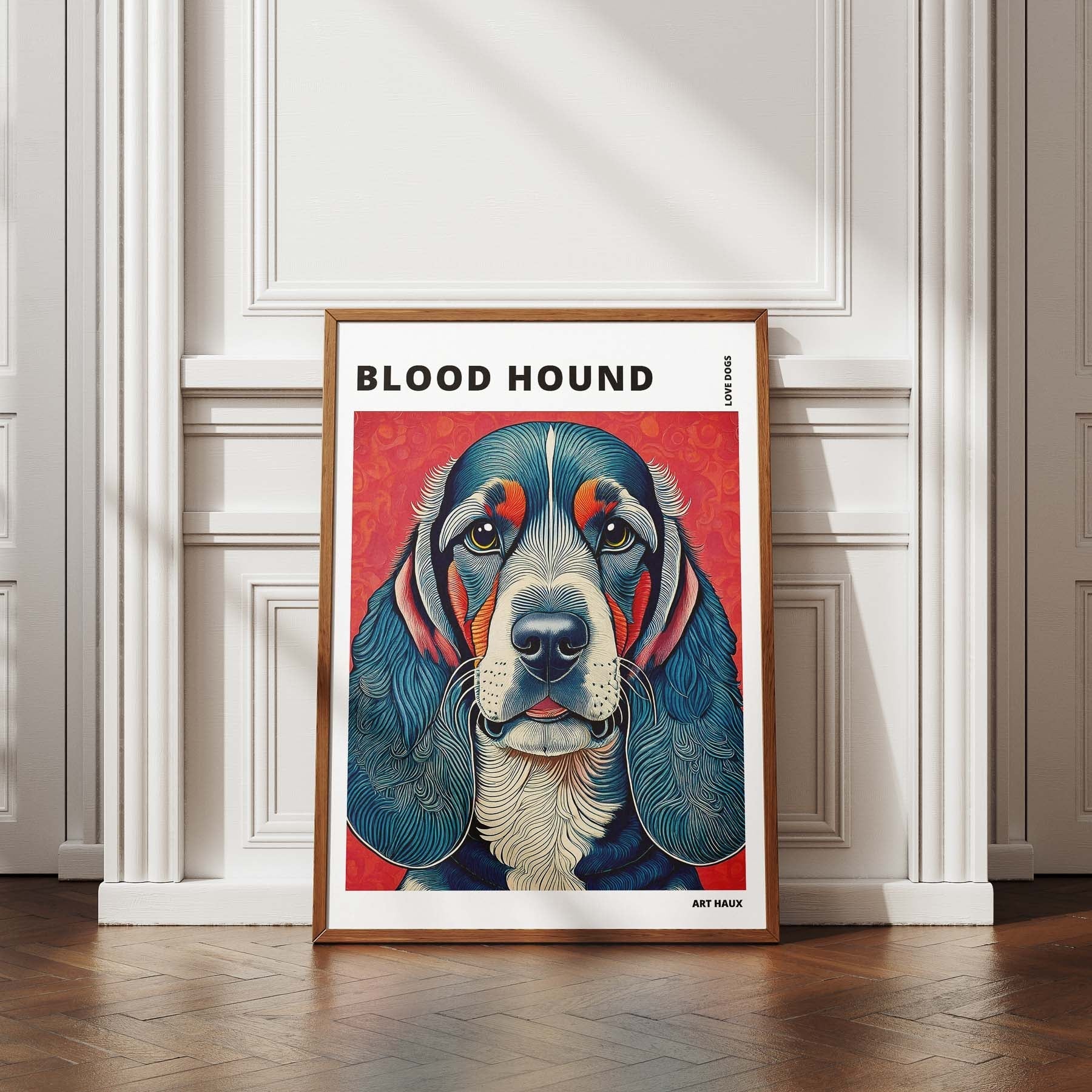 Bloodhound Hokusai Japanese Inspired Dog Series with Text image 4