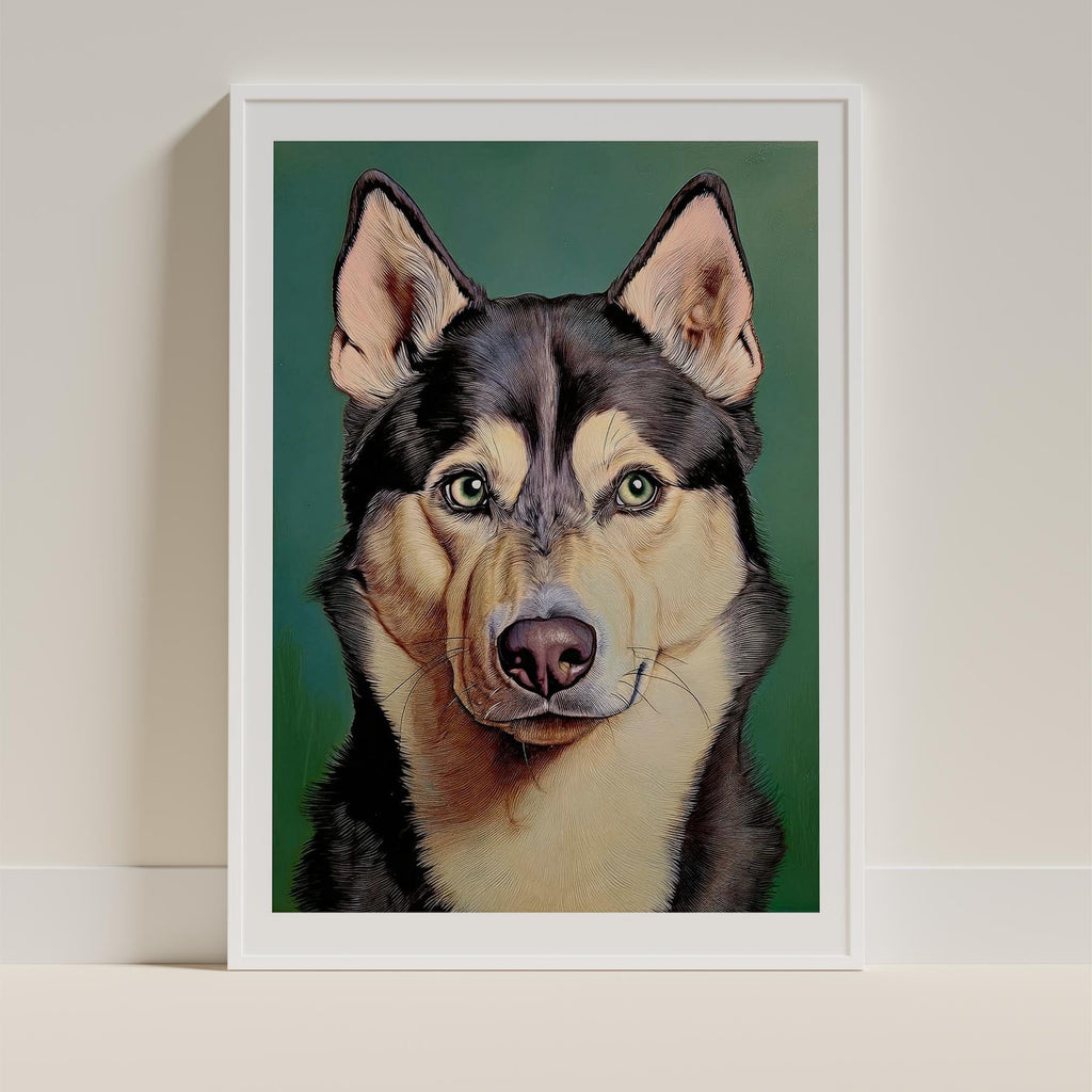 Siberian Husky Green Painted Series image 9