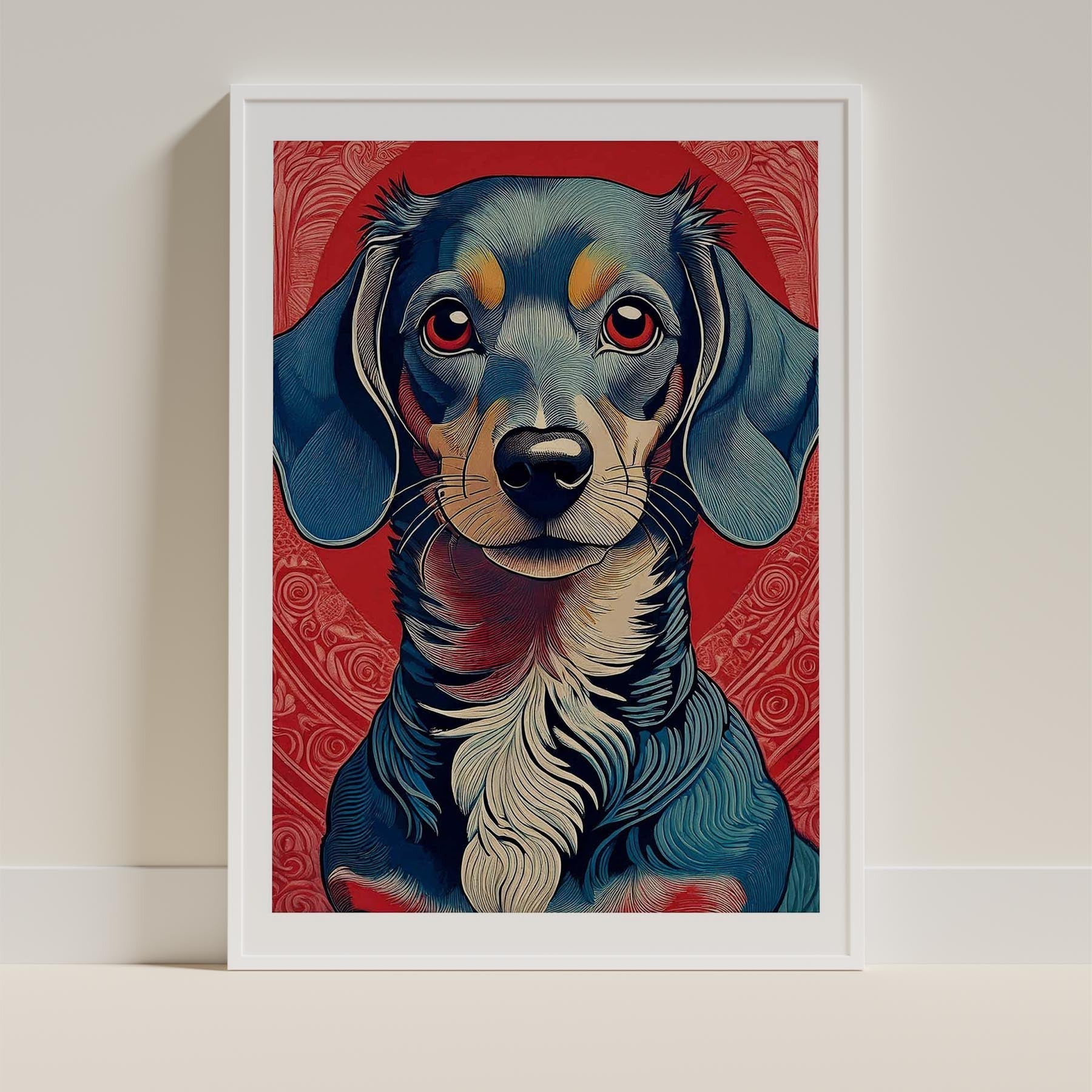 Dachshund Hokusai Japanese Inspired Dog Series image 9