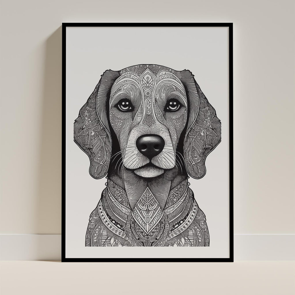 Cavoodle Mandala Black and White Dog Series image 0
