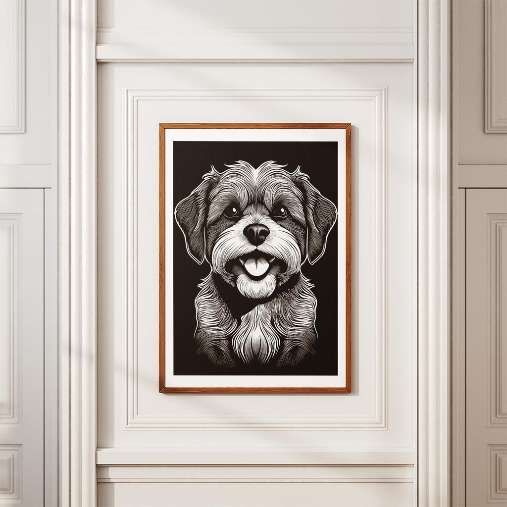 Shih Tzu Line Dog Series in Black and White image 3