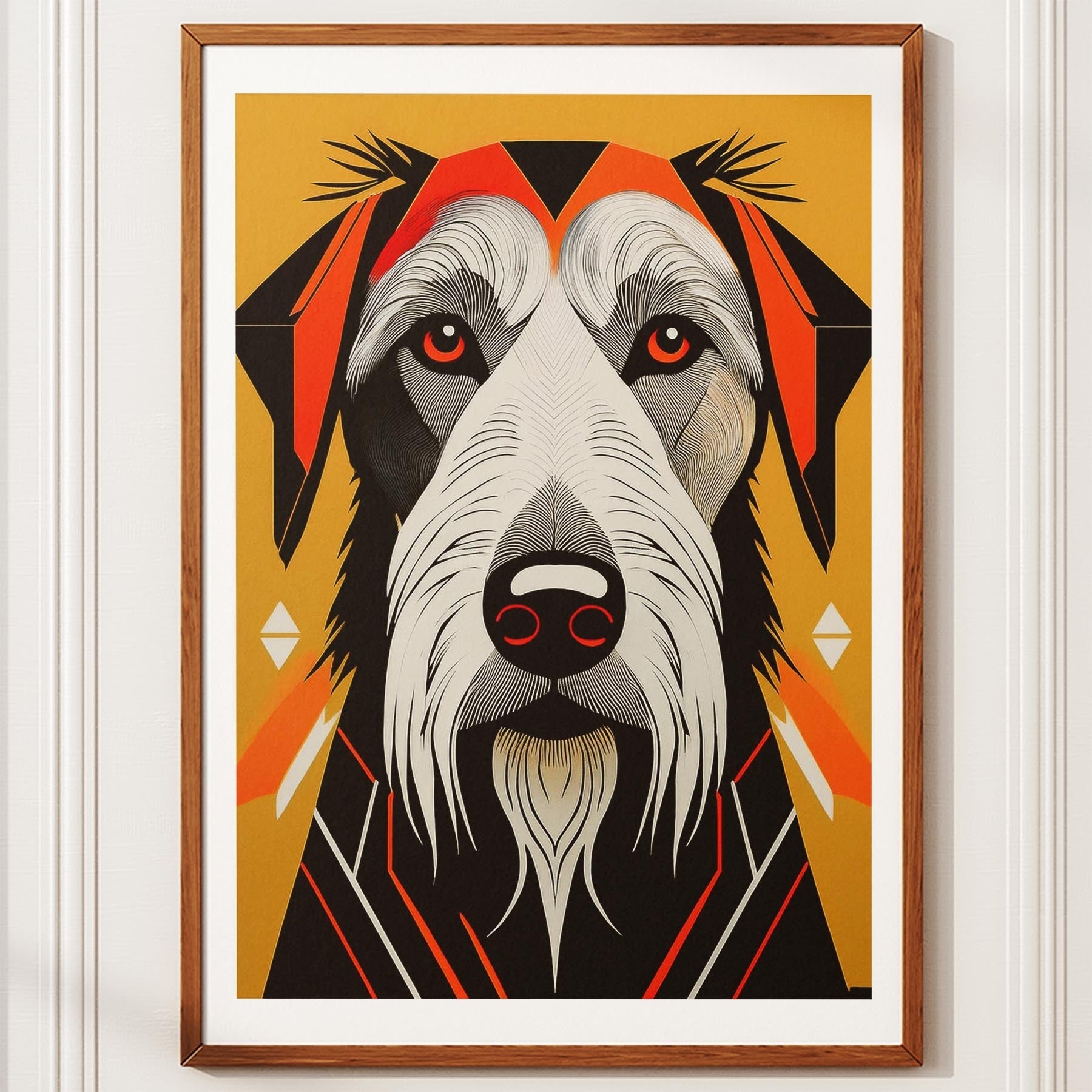 Irish Wolfhound Geometric Orange Series image 10