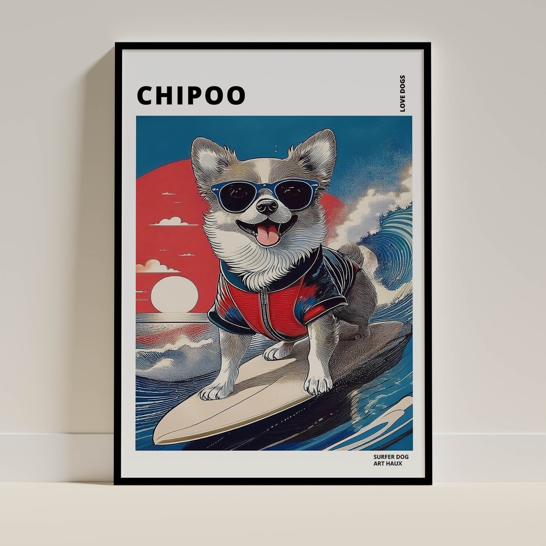 Chipoo Dog Art Print Unframed | 4 Unique Designs | Wall Art Gift for Dog Lovers | Dogsy & Co