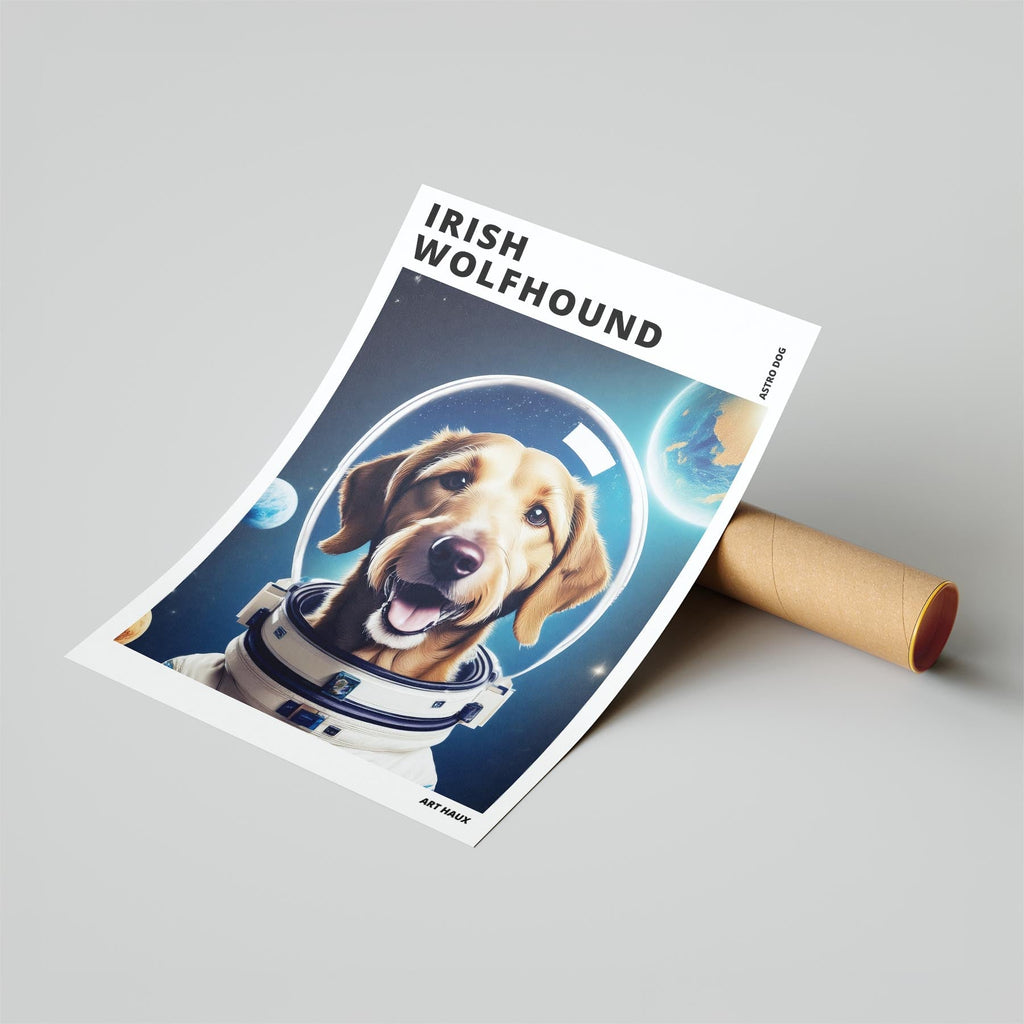 Irish Wolfhound Astronaut Dog Series with Text Astro Dog image 6
