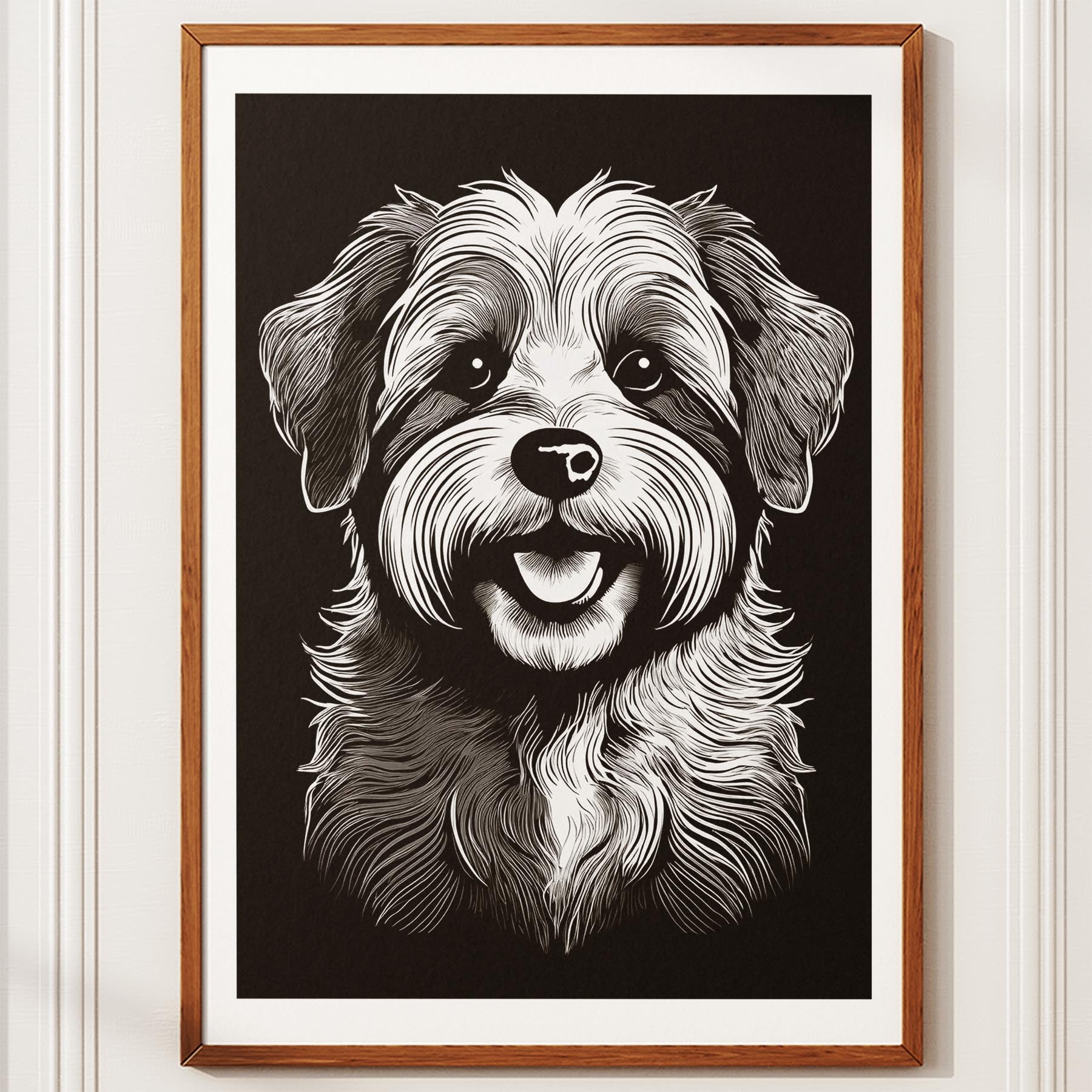 Havanese Line Dog Series in Black and White image 10