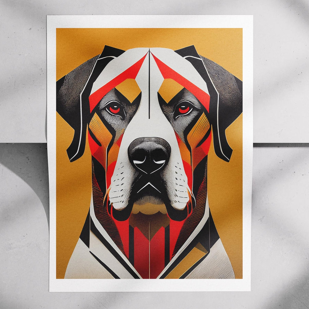Neapolitan Mastiff Geometric Orange Series image 7