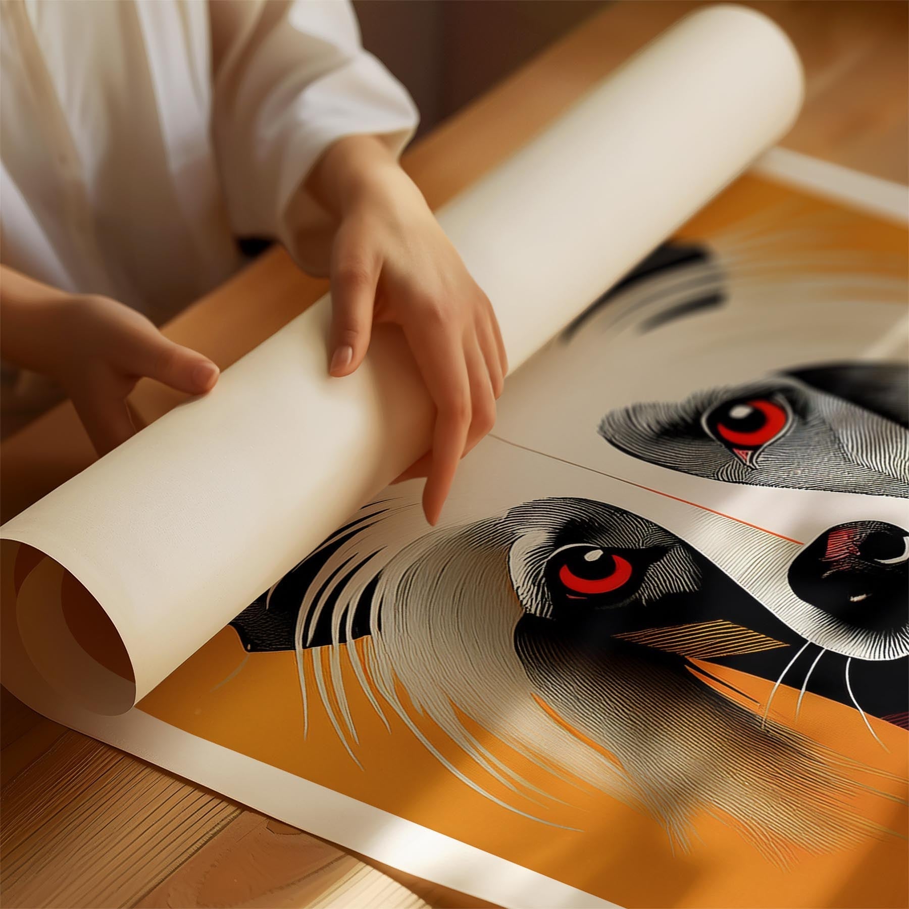 Chinese Crested Geometric Orange Series image 1