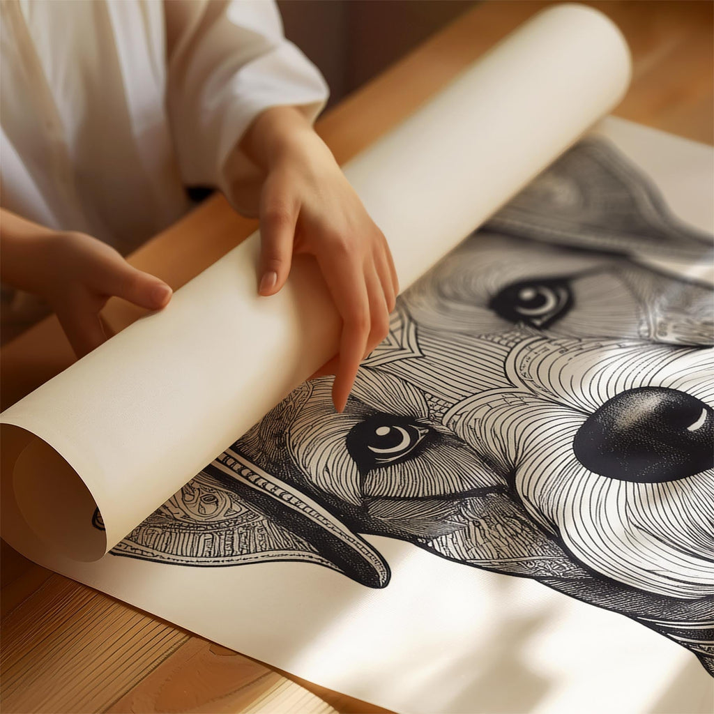 Australian Terrier Mandala Black and White Dog Series image 1