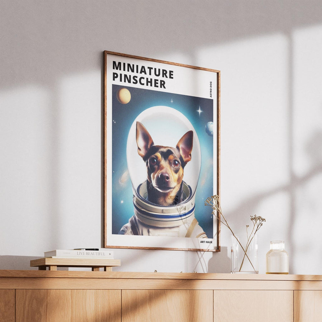 Miniature Pinscher Astronaut Dog Series with Text Astro Dog image 5