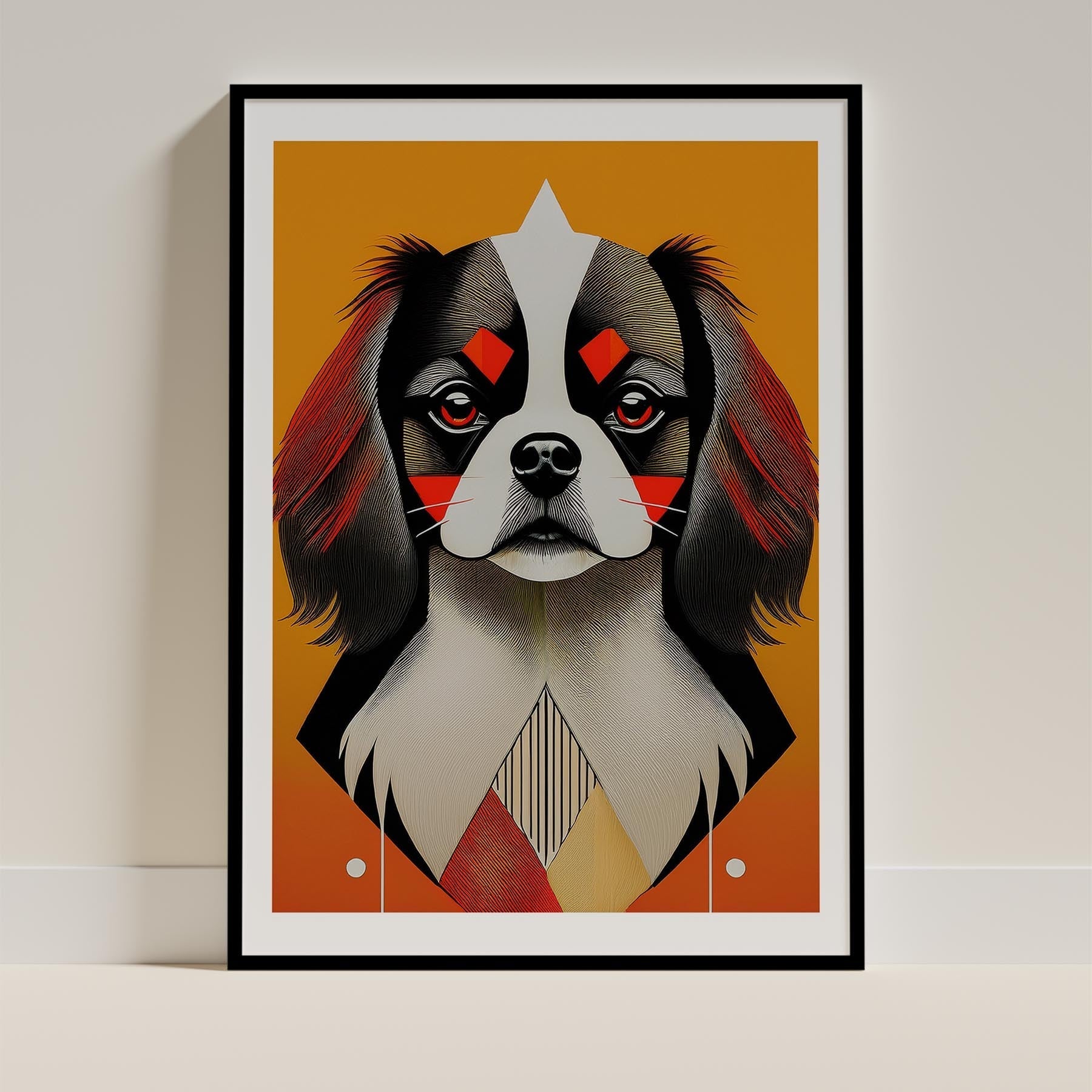 Japanese Chin Geometric Orange Series image 0
