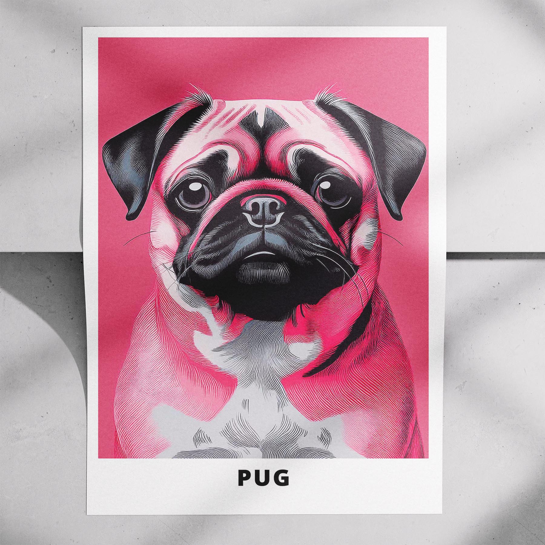 Pug Pink and Black Dog Series 1 image 7