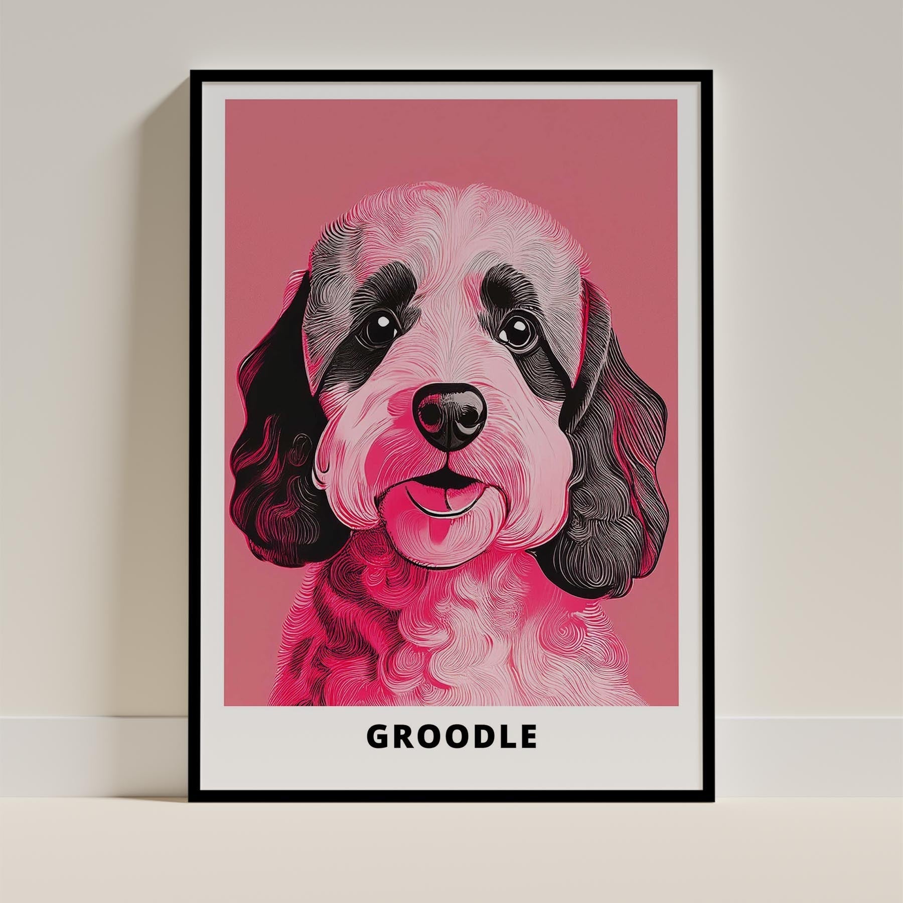 Groodle Pink and Black Dog Series 1 image 0