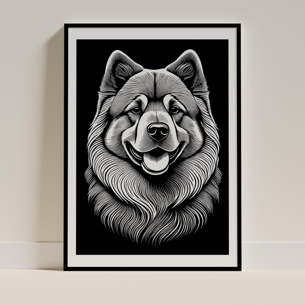 Chow Chow Line Dog Series in Black and White image 0