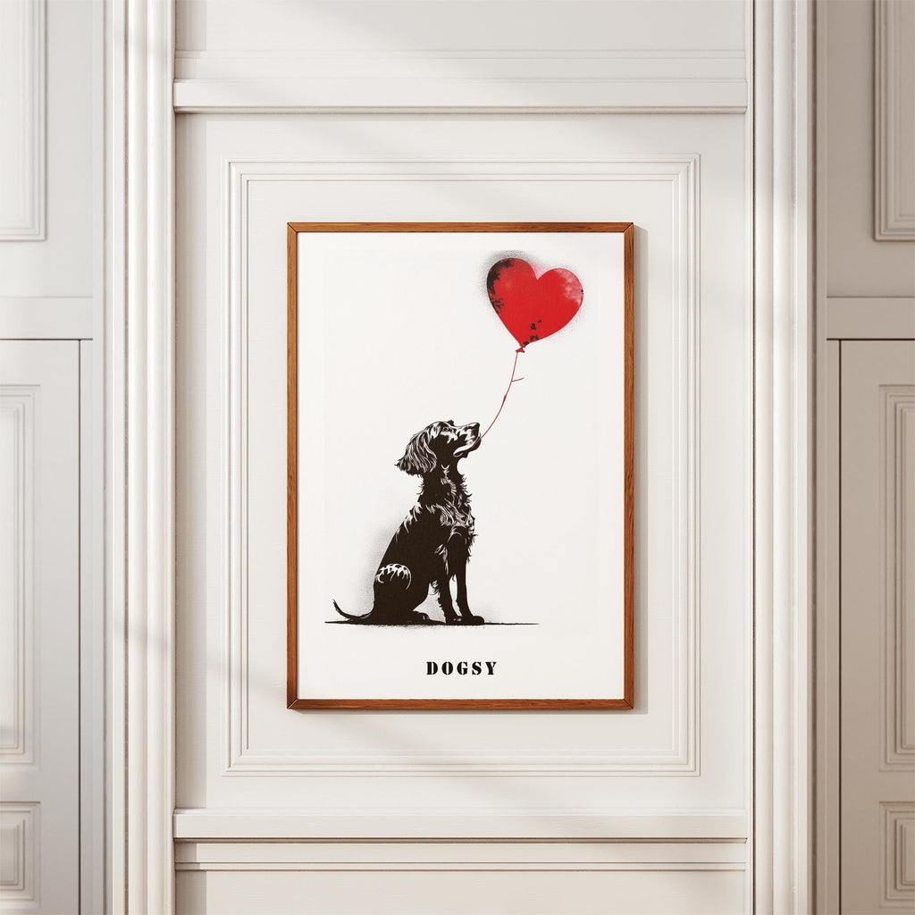 English Setter DOGSY Series inspired by the Art of Banksy with text Dogsy image 3