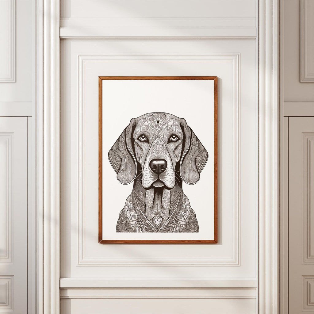 Bloodhound Mandala Black and White Dog Series image 3