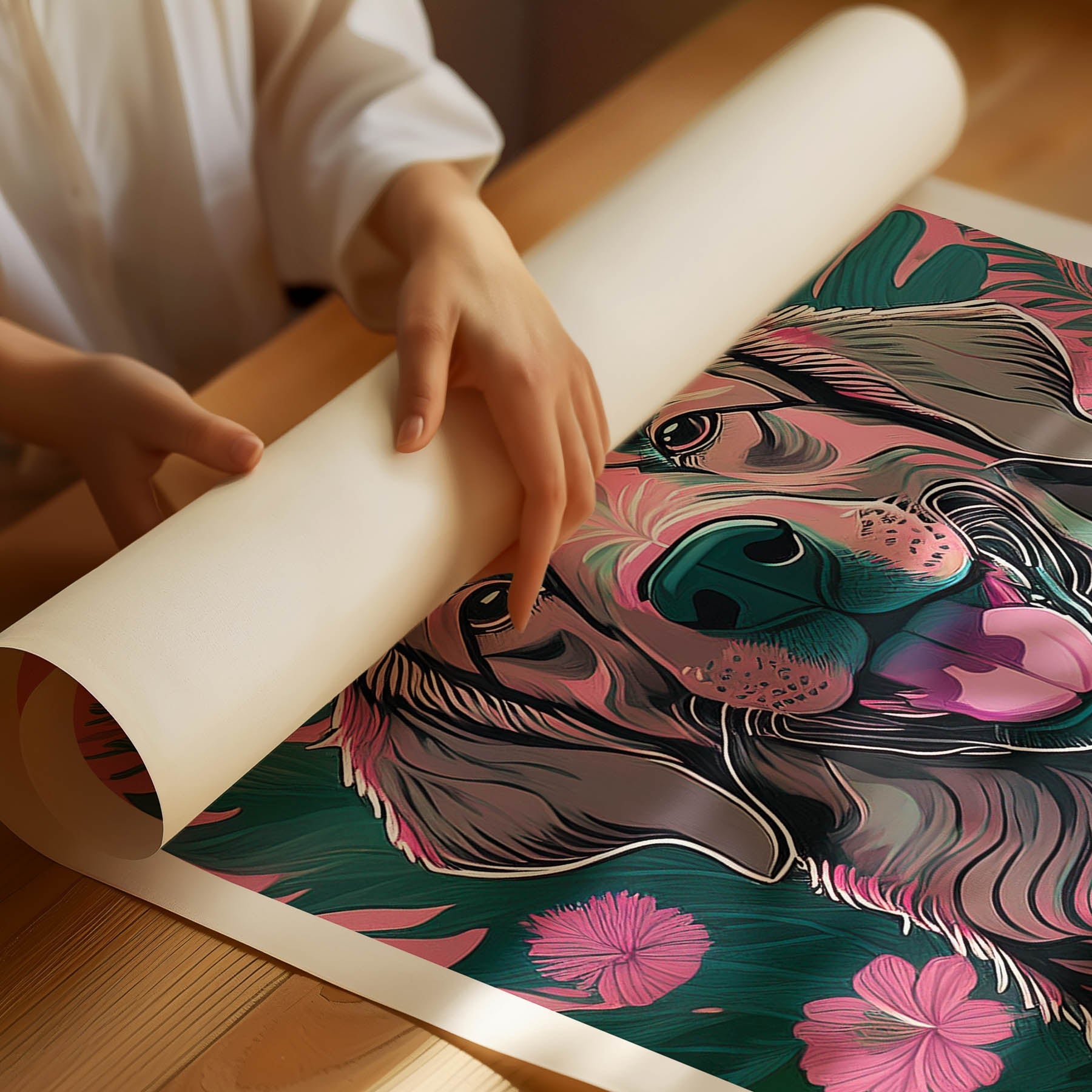 Golden Retriever Flowery Dog image 1