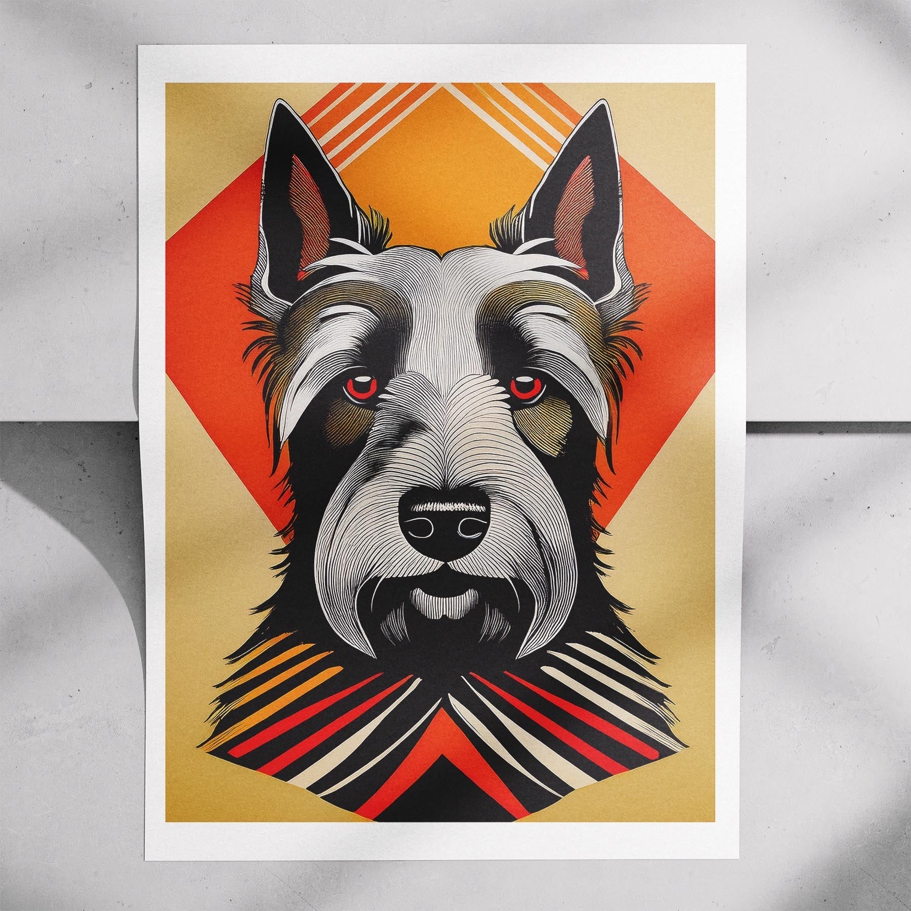 Scottish Terrier Geometric Orange Series image 7