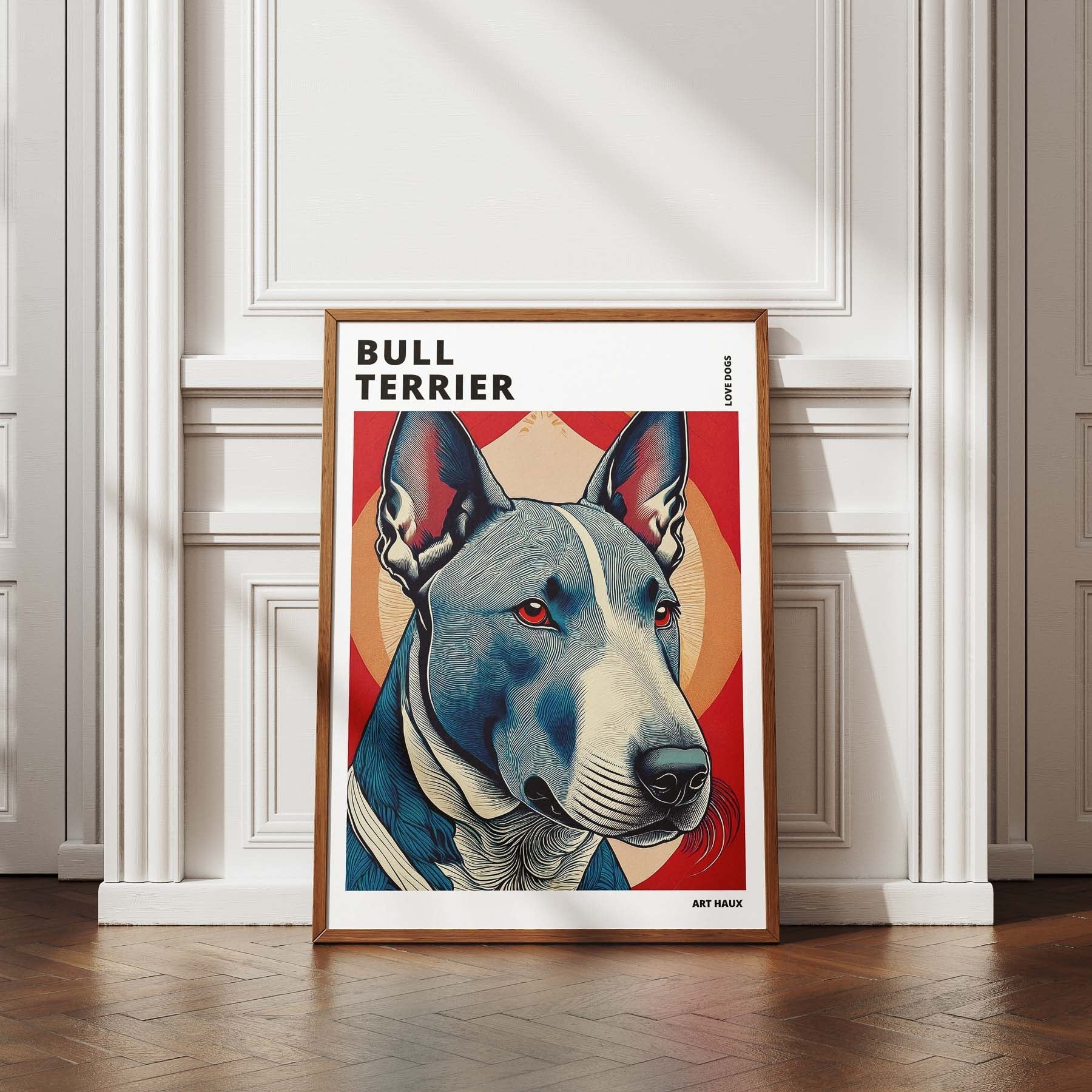 Bull Terrier Hokusai Japanese Inspired Dog Series with Text image 4