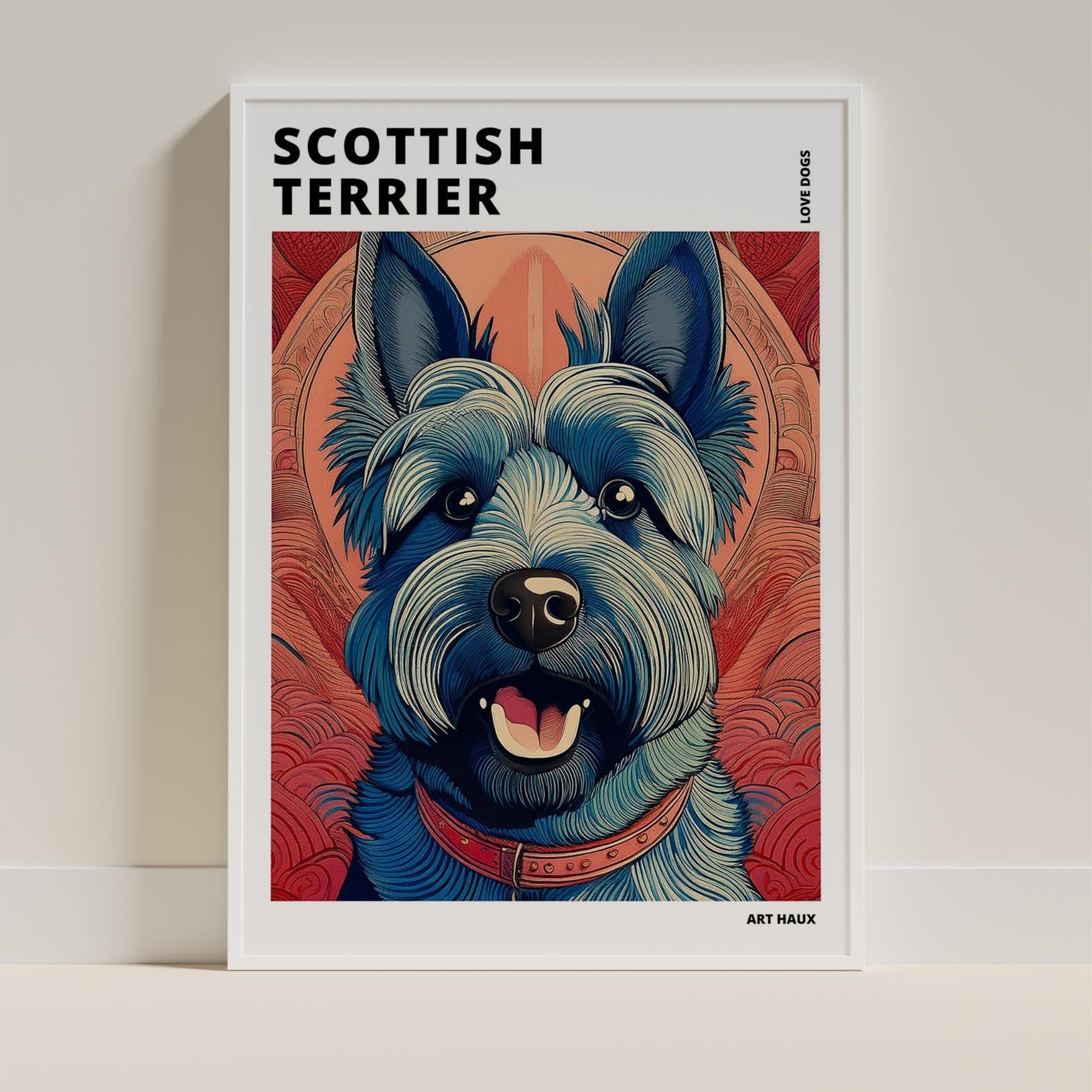 Scottish Terrier Hokusai Japanese Inspired Dog Series with Text image 8