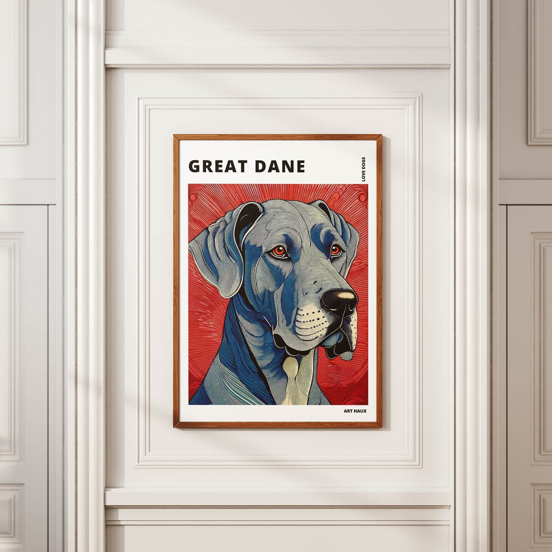 Great Dane Hokusai Japanese Inspired Dog Series with Text image 3