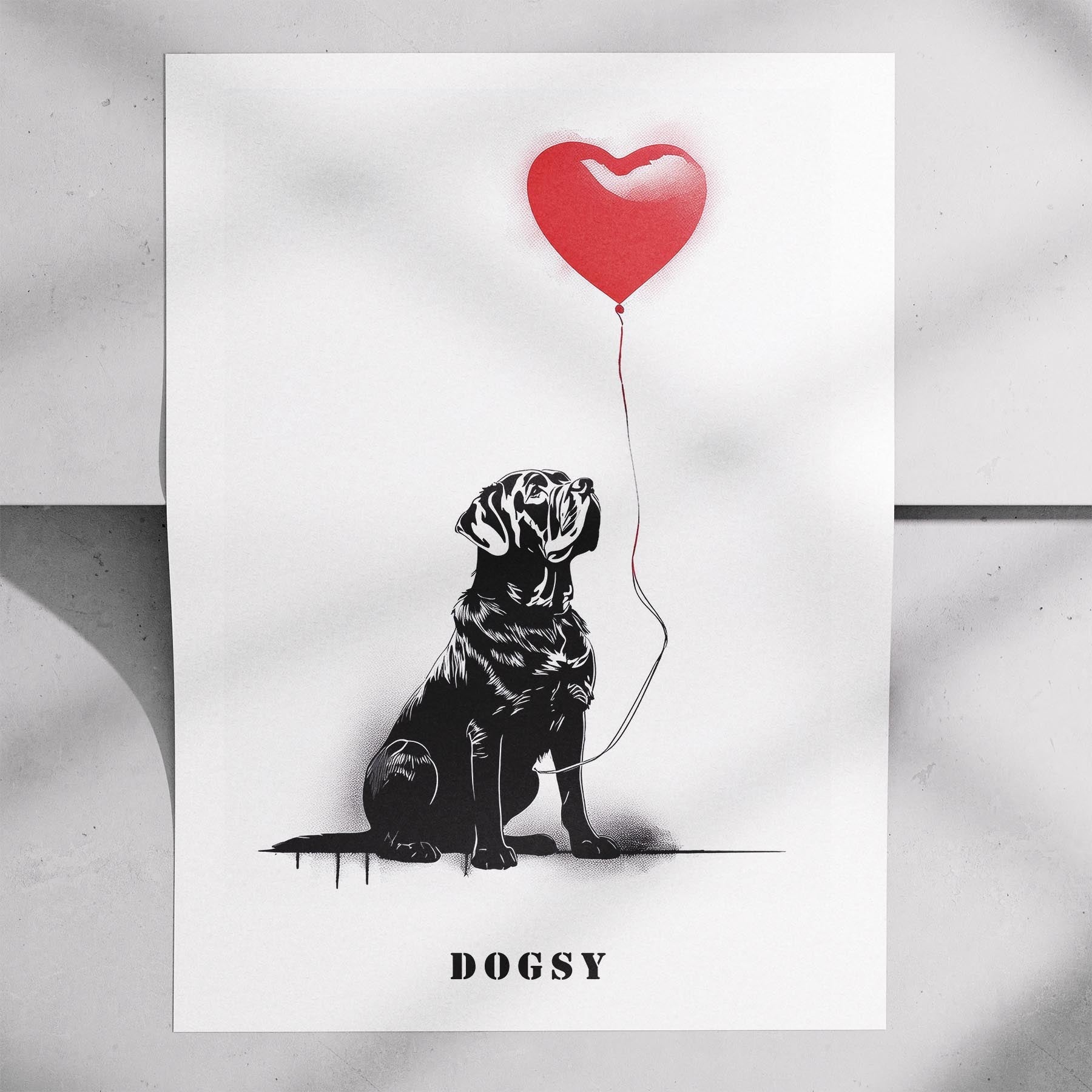 Neapolitan Mastiff DOGSY Series inspired by the Art of Banksy with text Dogsy image 7