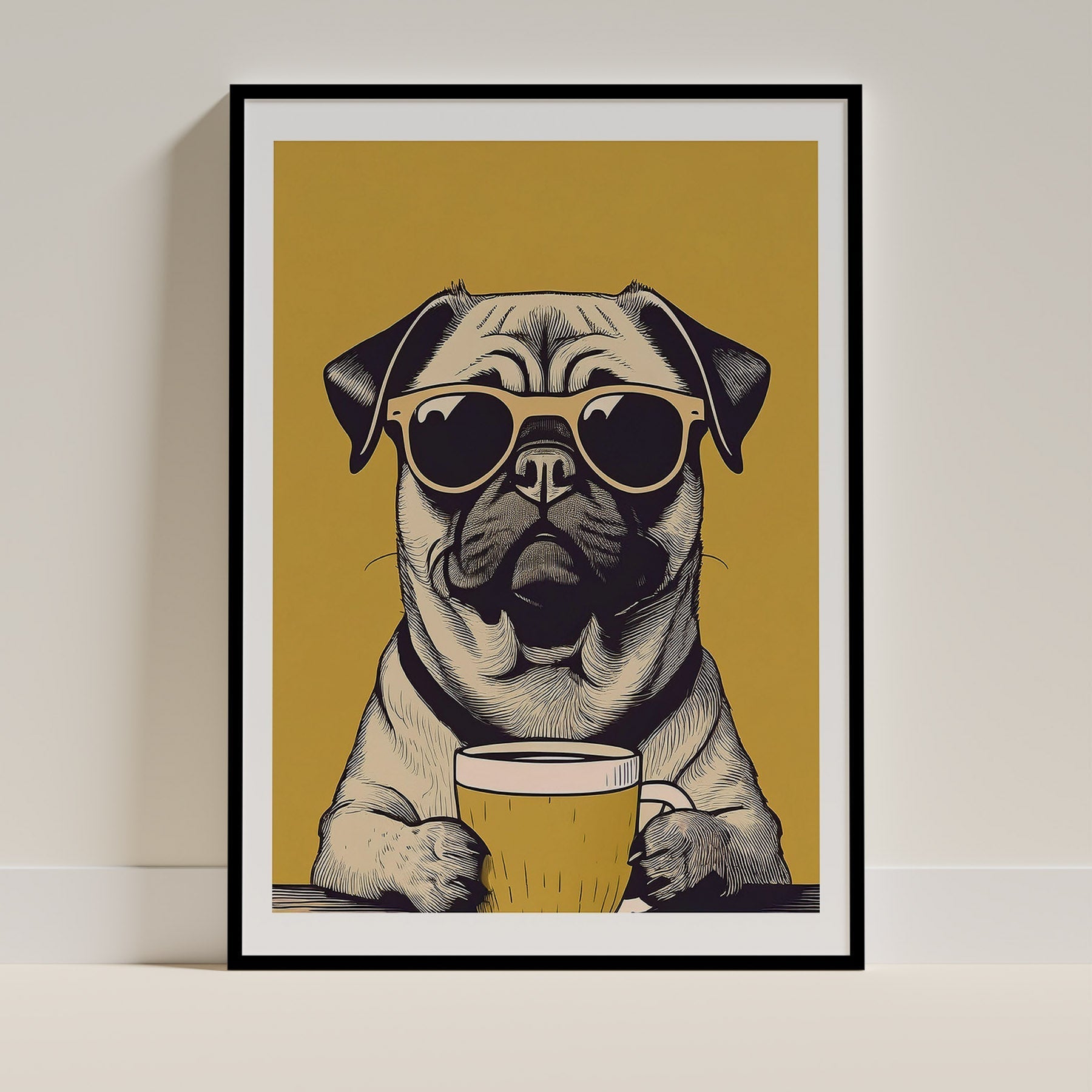 Pug Dog Art Print Unframed Vol 2 | 8 Unique Designs | Wall Art Gift for Dog Lovers - Image 6 | Dogsy & Co