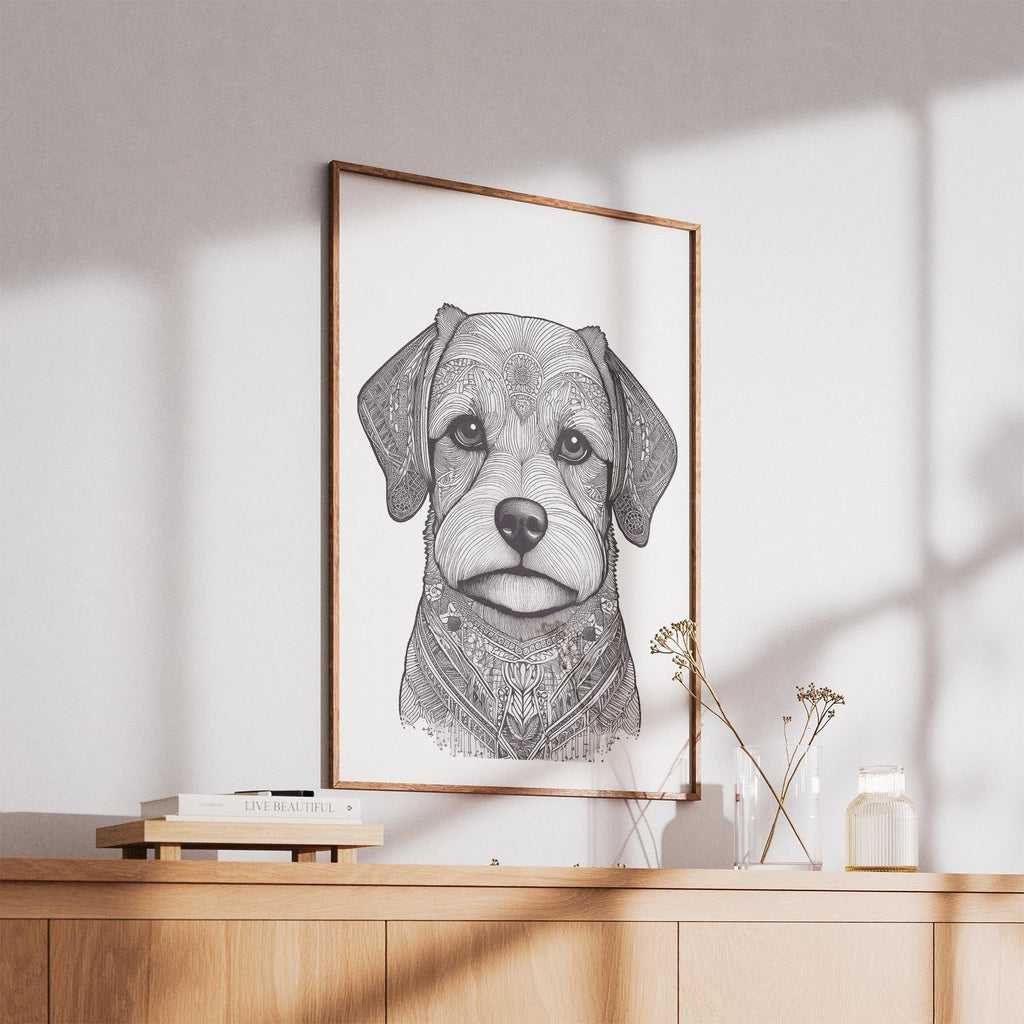 Maltese Mandala Black and White Dog Series image 5