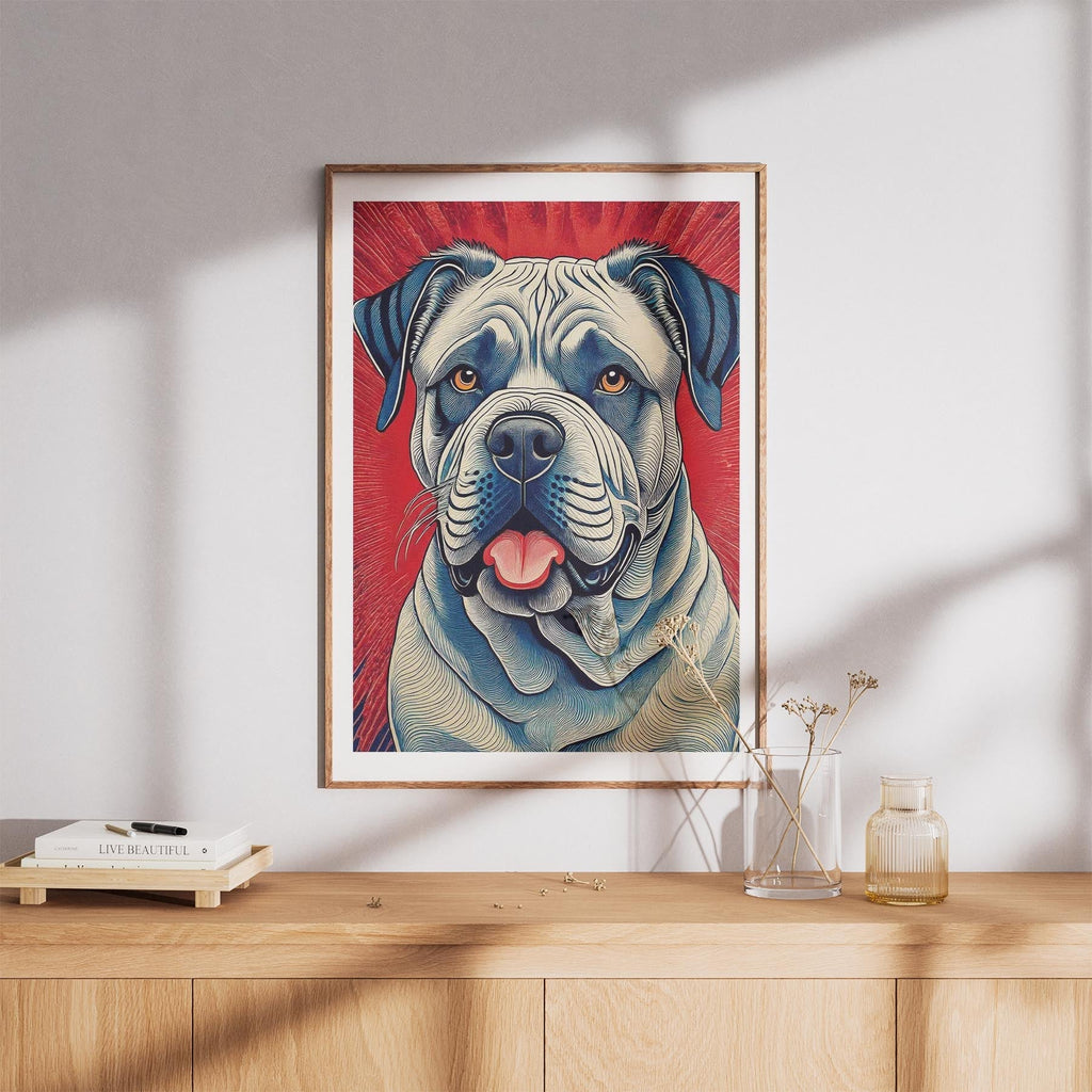 Bullmastiff Hokusai Japanese Inspired Dog Series image 8