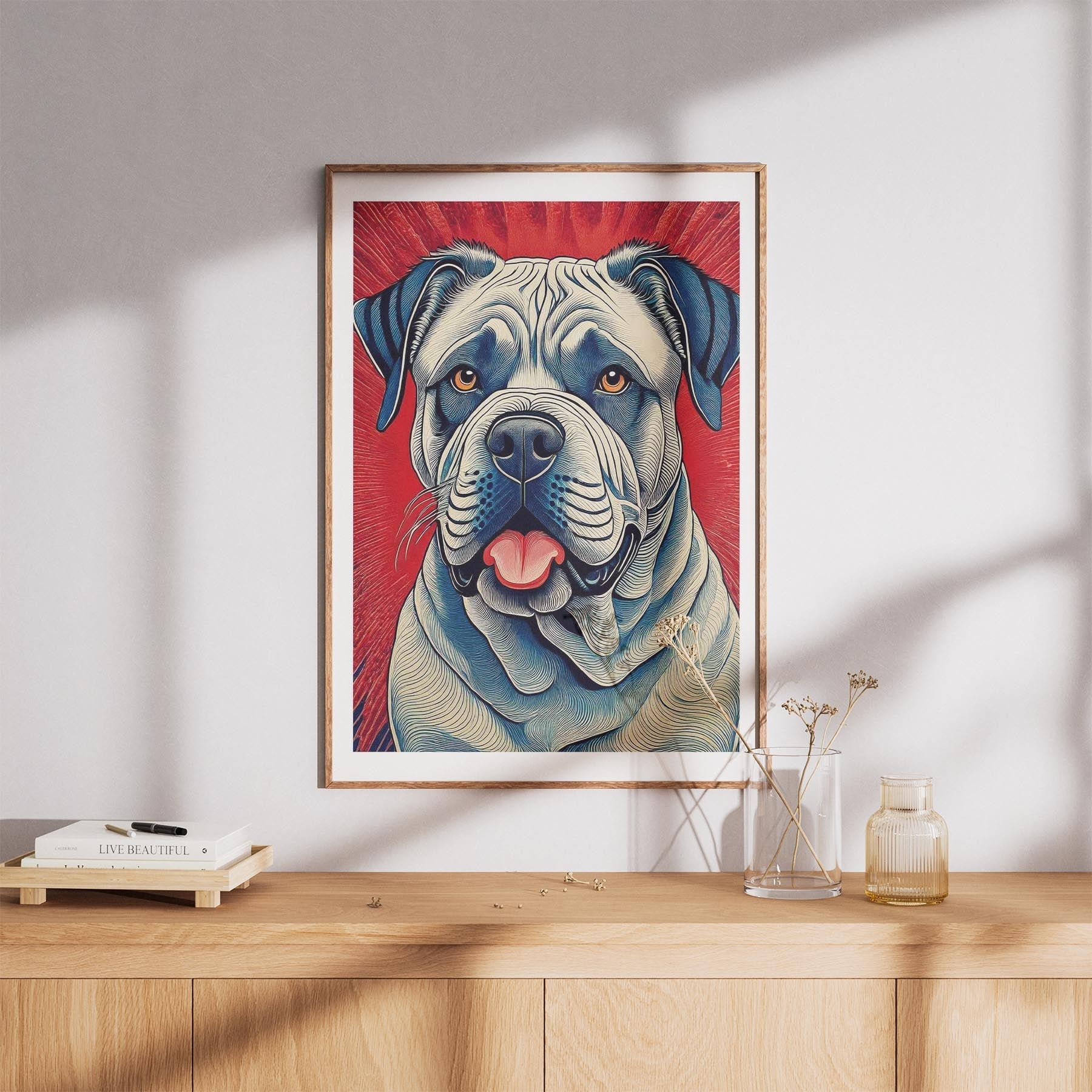 Bullmastiff Hokusai Japanese Inspired Dog Series image 8