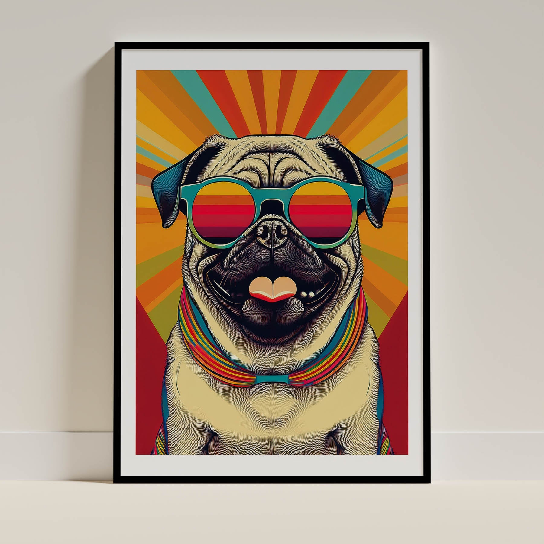 Pug In Colourful Sunnies 1 image 0