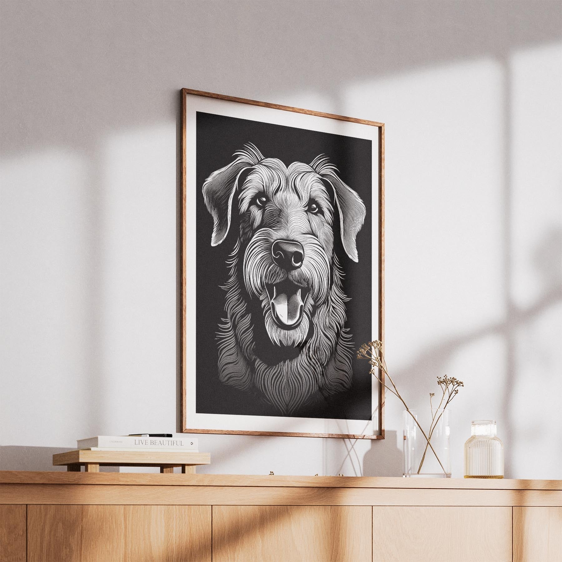 Irish Wolfhound Line Dog Series in Black and White image 5