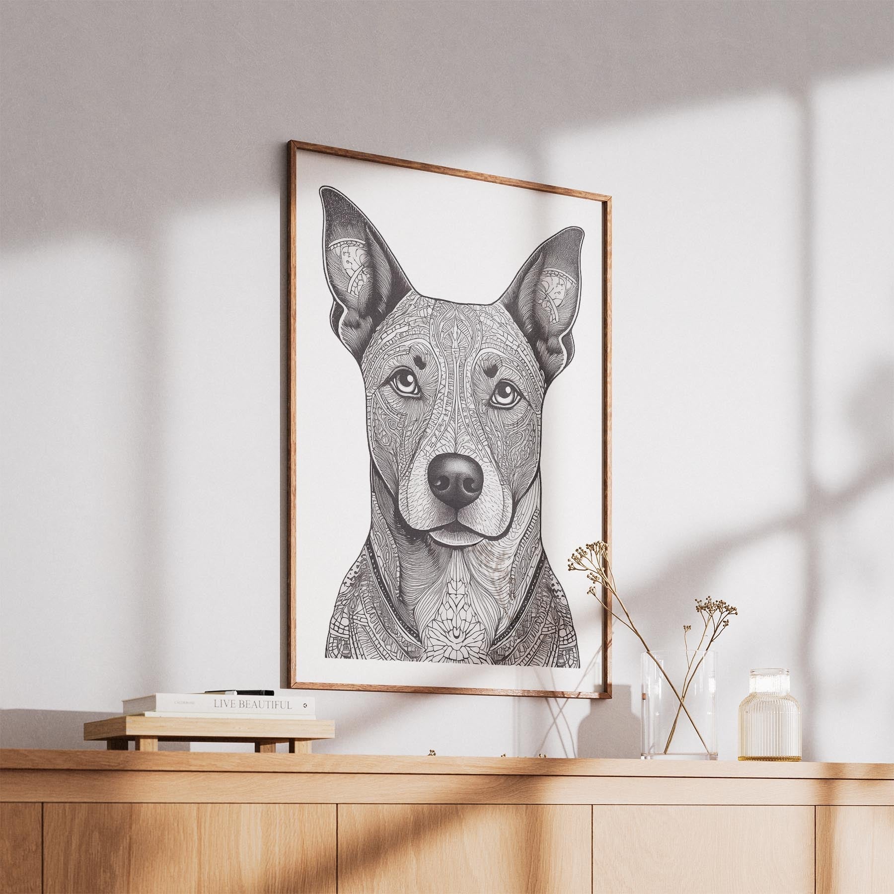 Cattle Dog Mandala Black and White Dog Series image 5