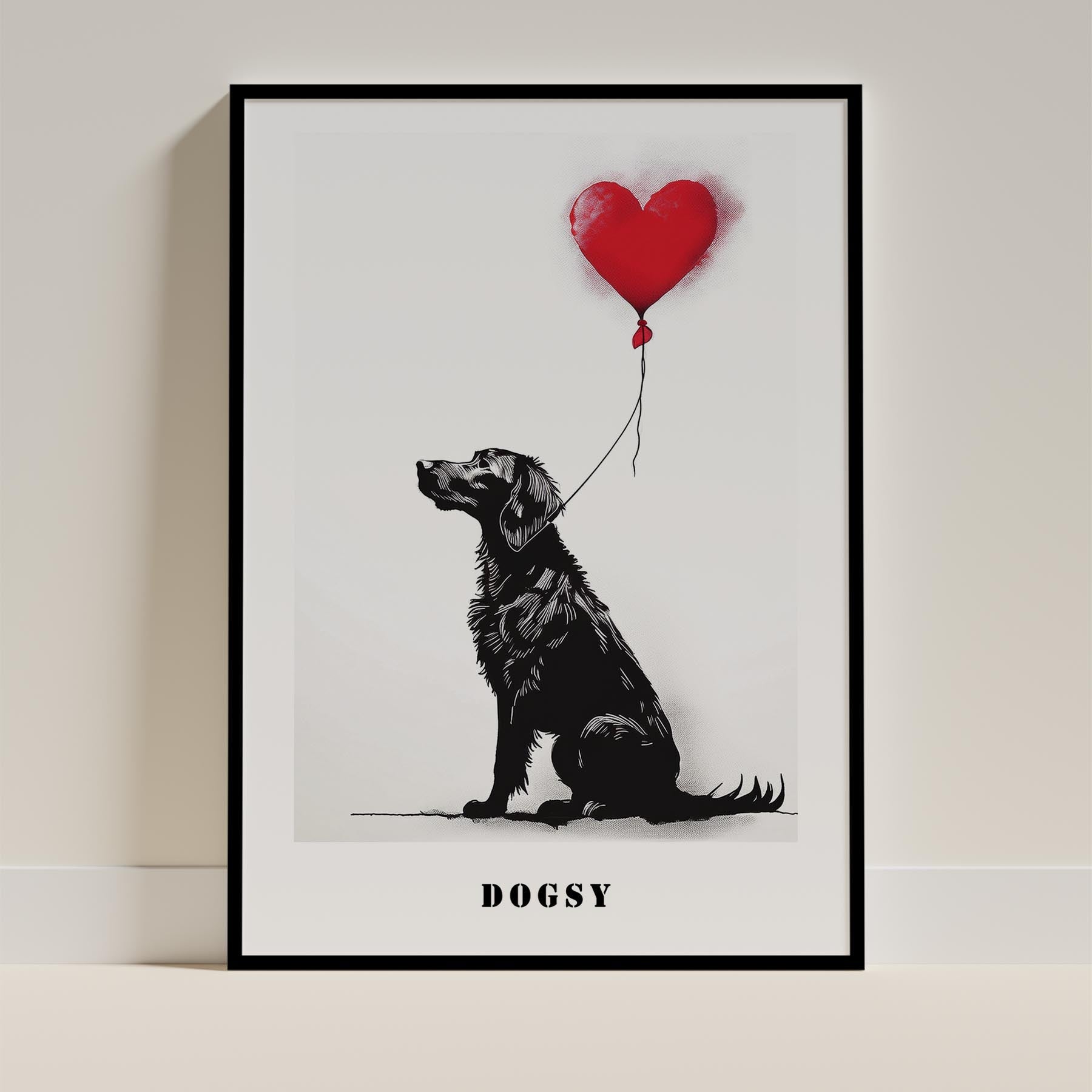 Curly Coated Retriever DOGSY Series inspired by the Art of Banksy with text Dogs image 11