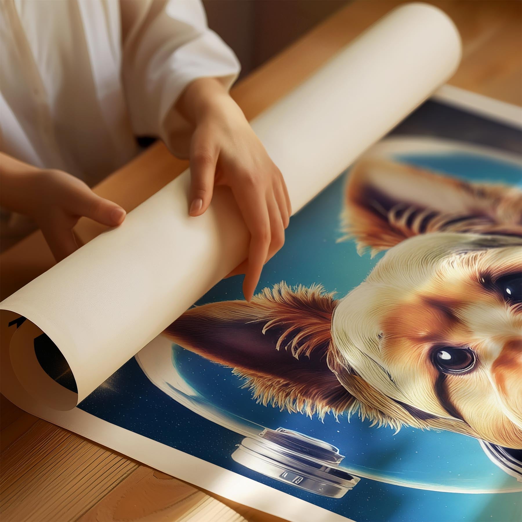 Yorkshire Terrier Astronaut Dog Series with Text Astro Dog image 1