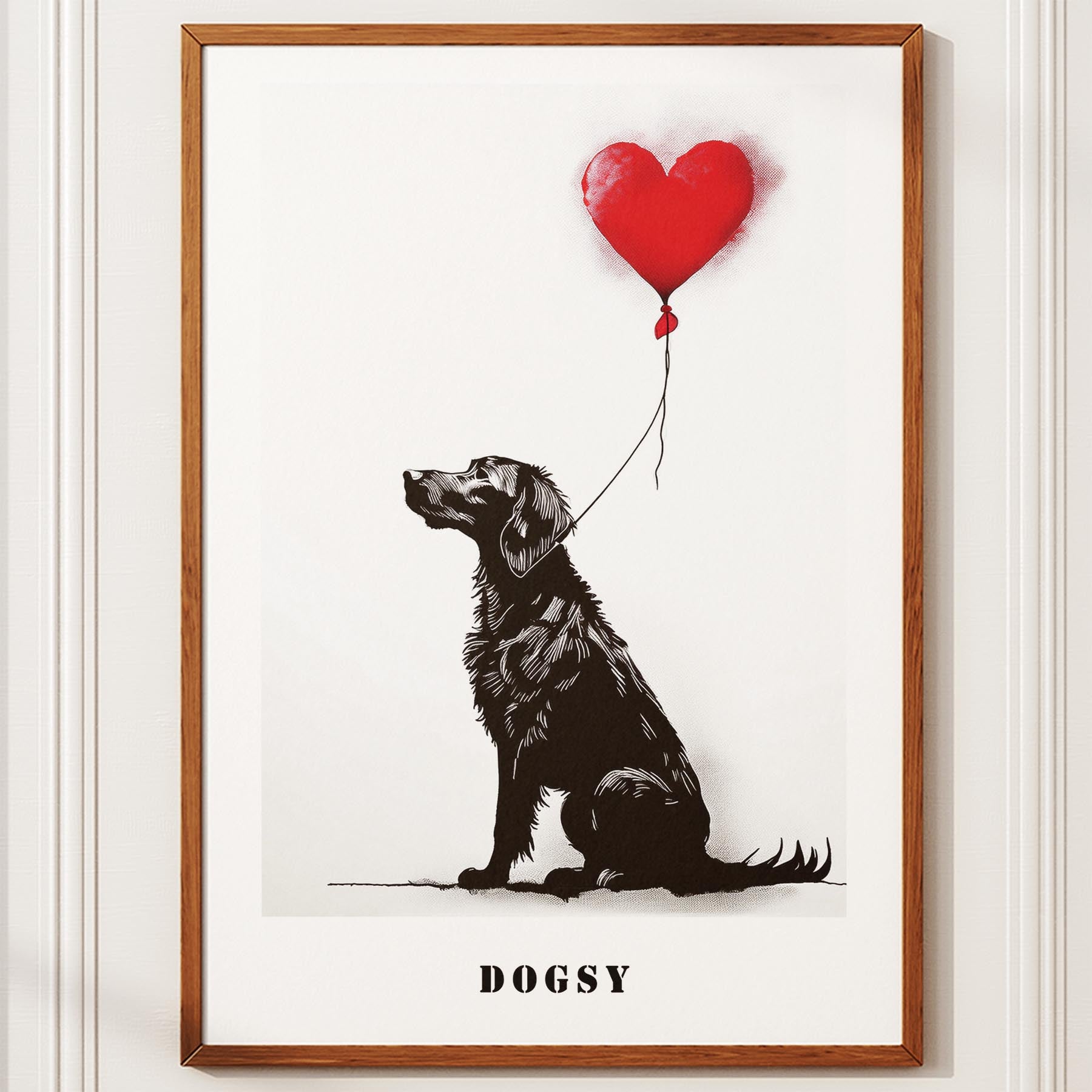 Curly Coated Retriever DOGSY Series inspired by the Art of Banksy with text Dogs image 10
