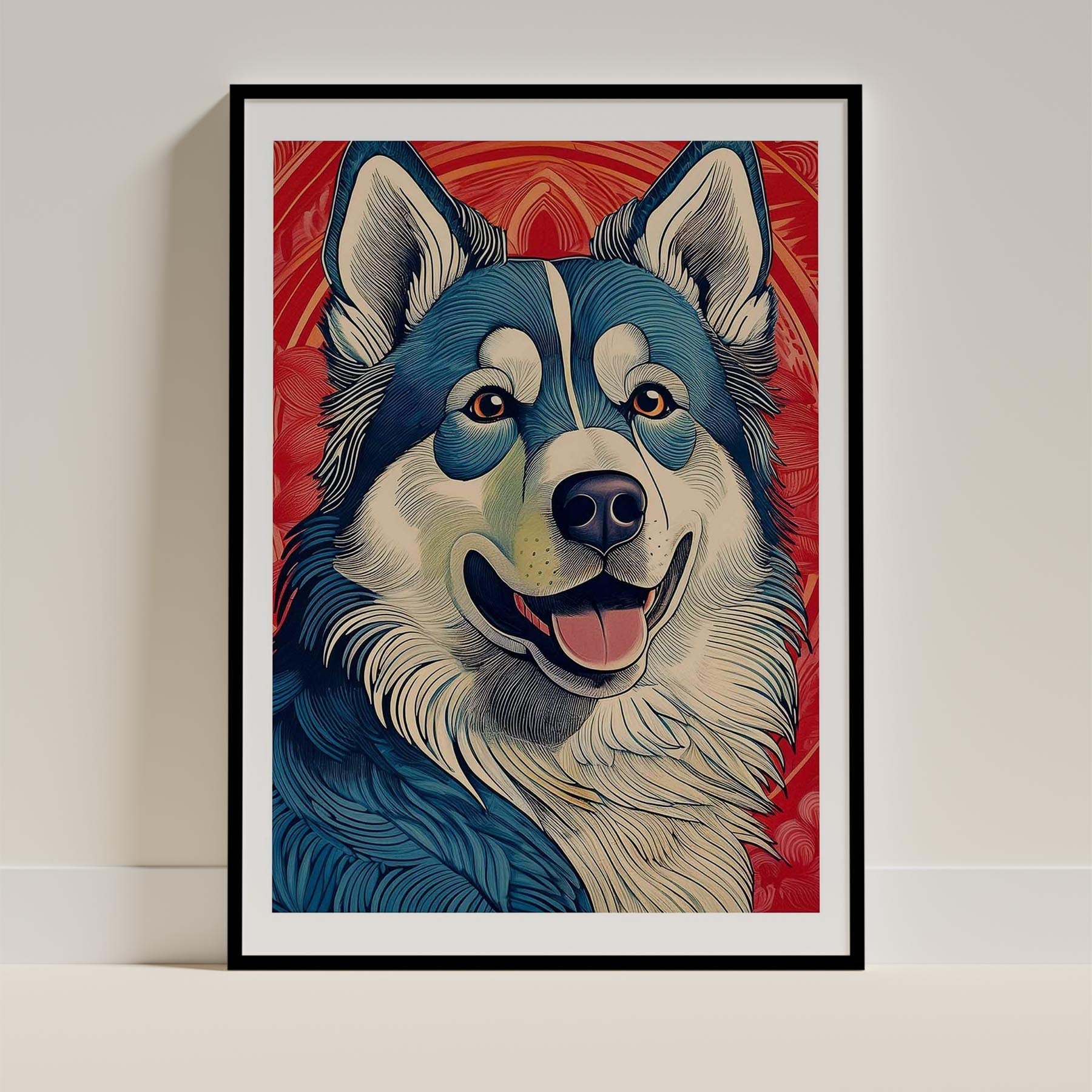 Alaskan Malamute Hokusai Japanese Inspired Dog Series 1 image 0