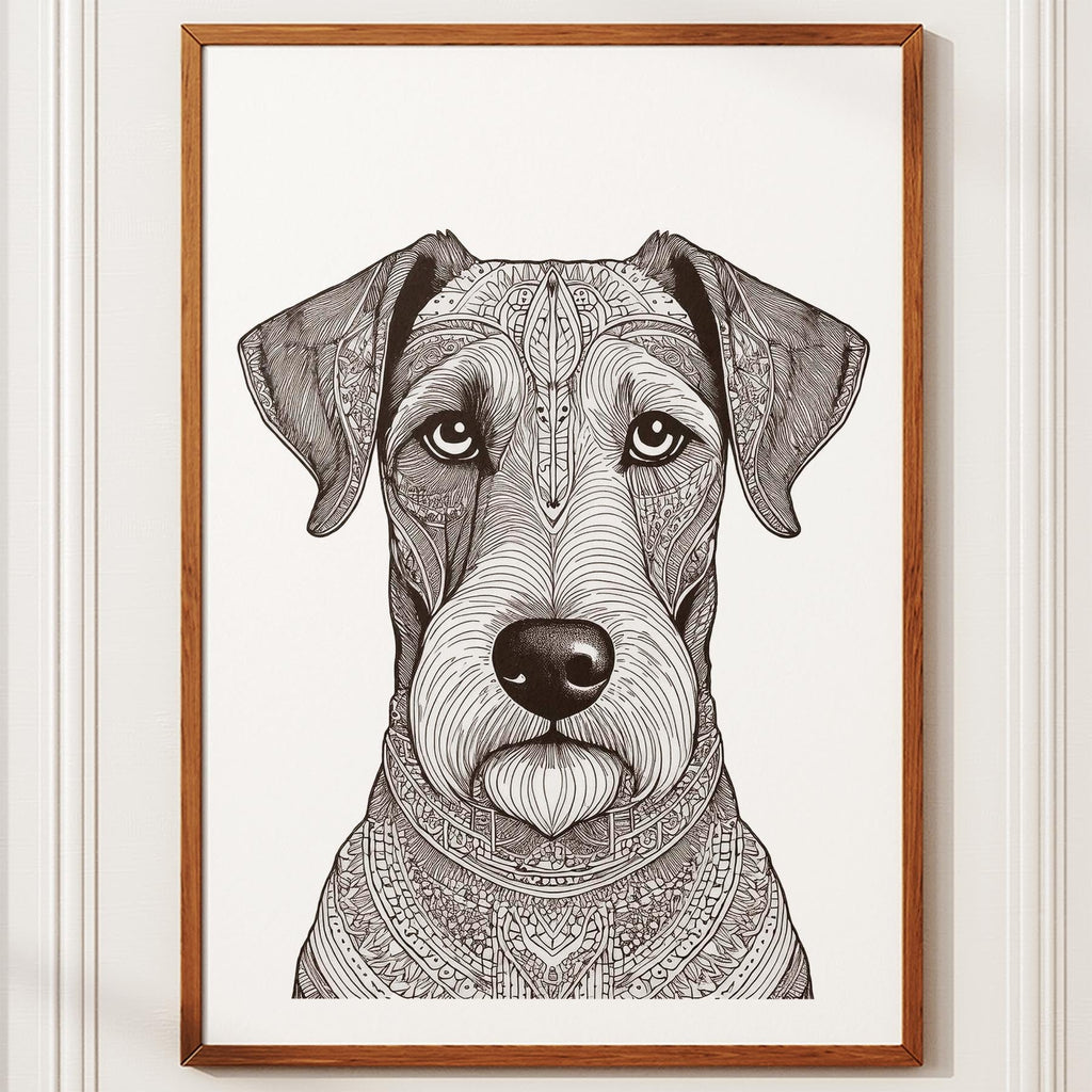 Irish Terrier Mandala Black and White Dog Series image 10