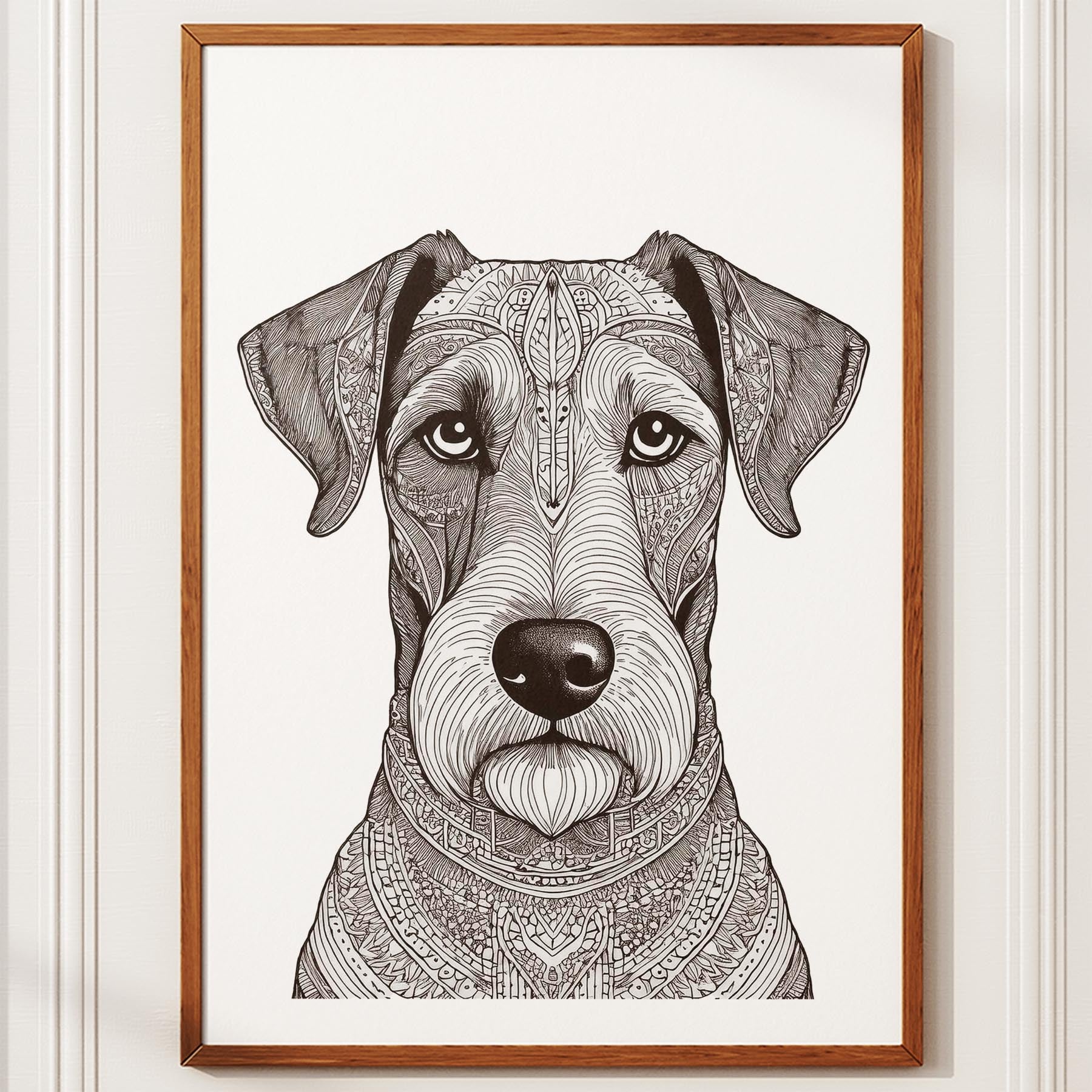 Irish Terrier Mandala Black and White Dog Series image 10