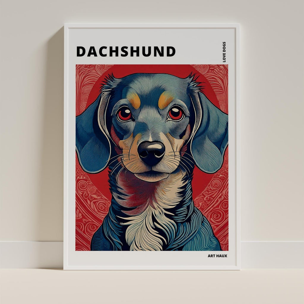 Dachshund Hokusai Japanese Inspired Dog Series with Text image 8