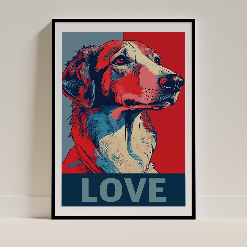 Borzoi LOVE Series Inspired by the Obama Poster image 0