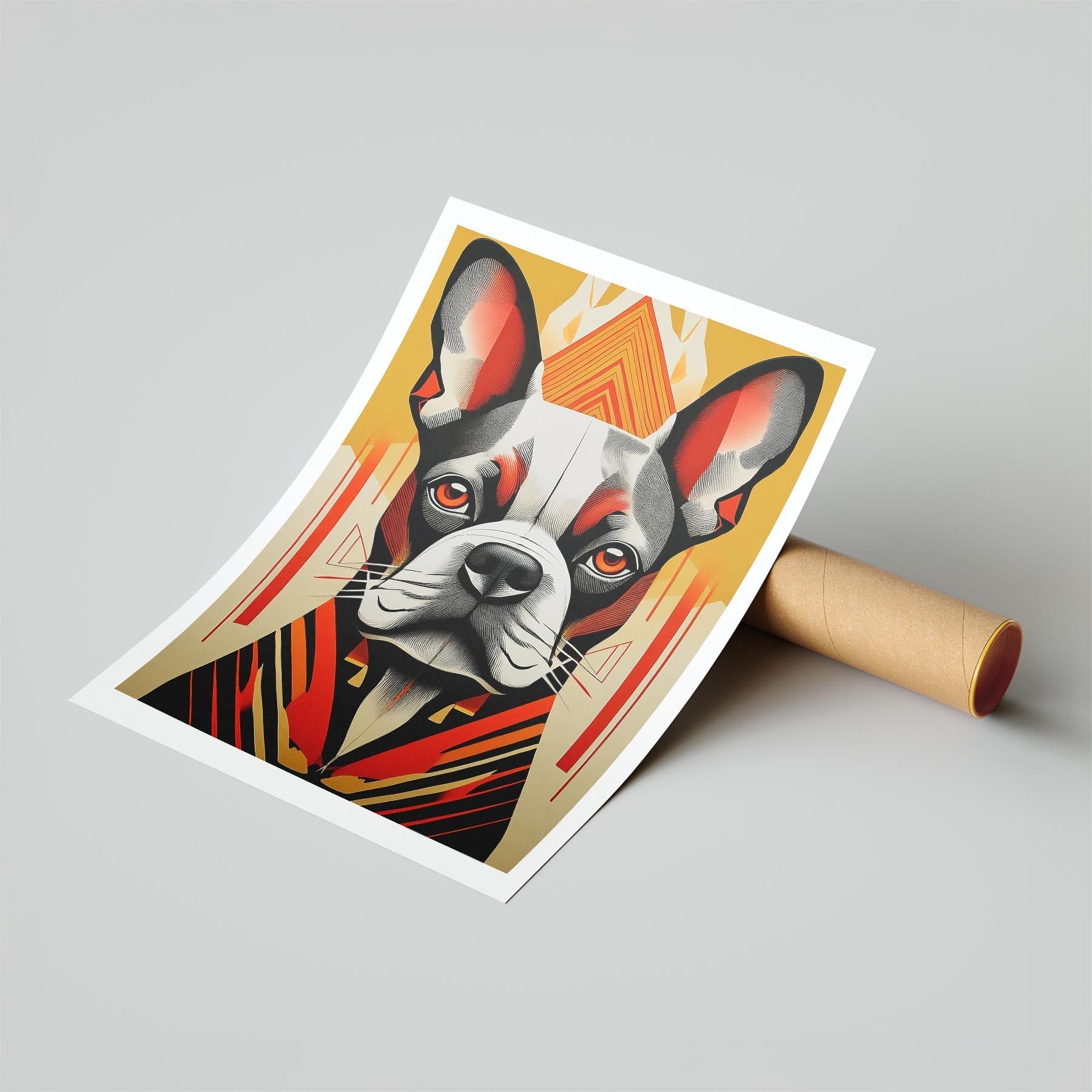 French Bulldog Geometric Orange Series image 6