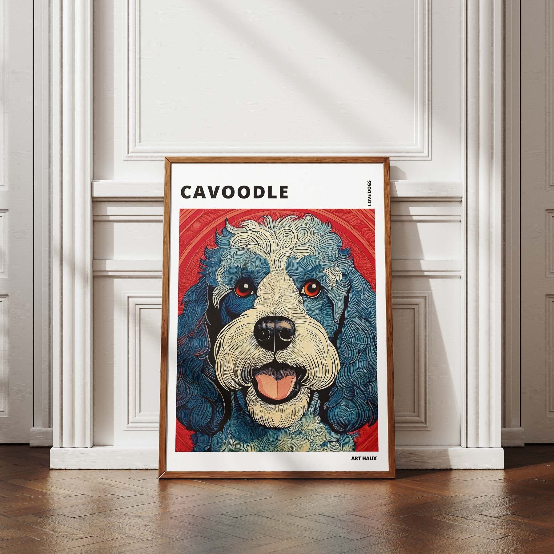 Cavoodle Hokusai Japanese Inspired Dog Series with Text image 4